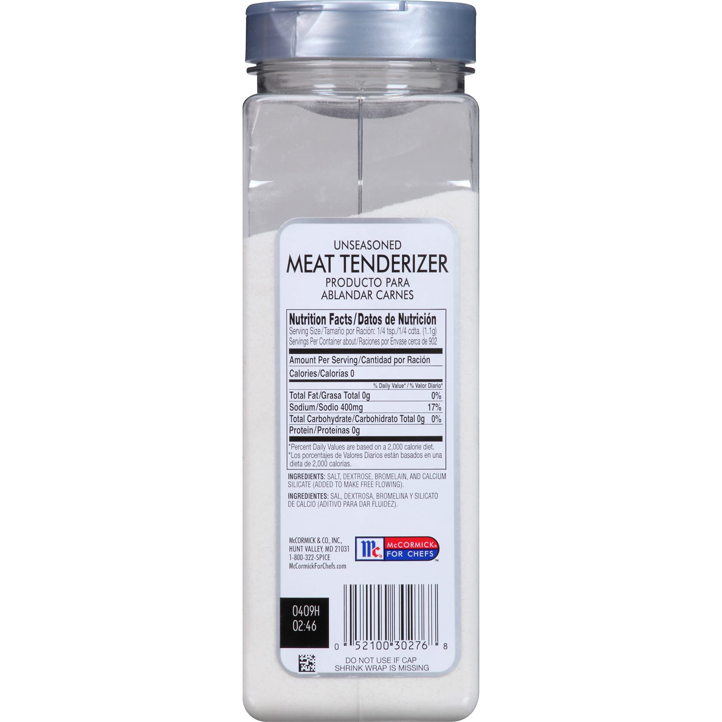 Mccormick Culinary Unseasoned Meat Tenderizer, 35 Oz - One 35 Ounce Container Of Meat Tenderizer Seasoning, Perfect For Fall-Off-The-Bone Meat