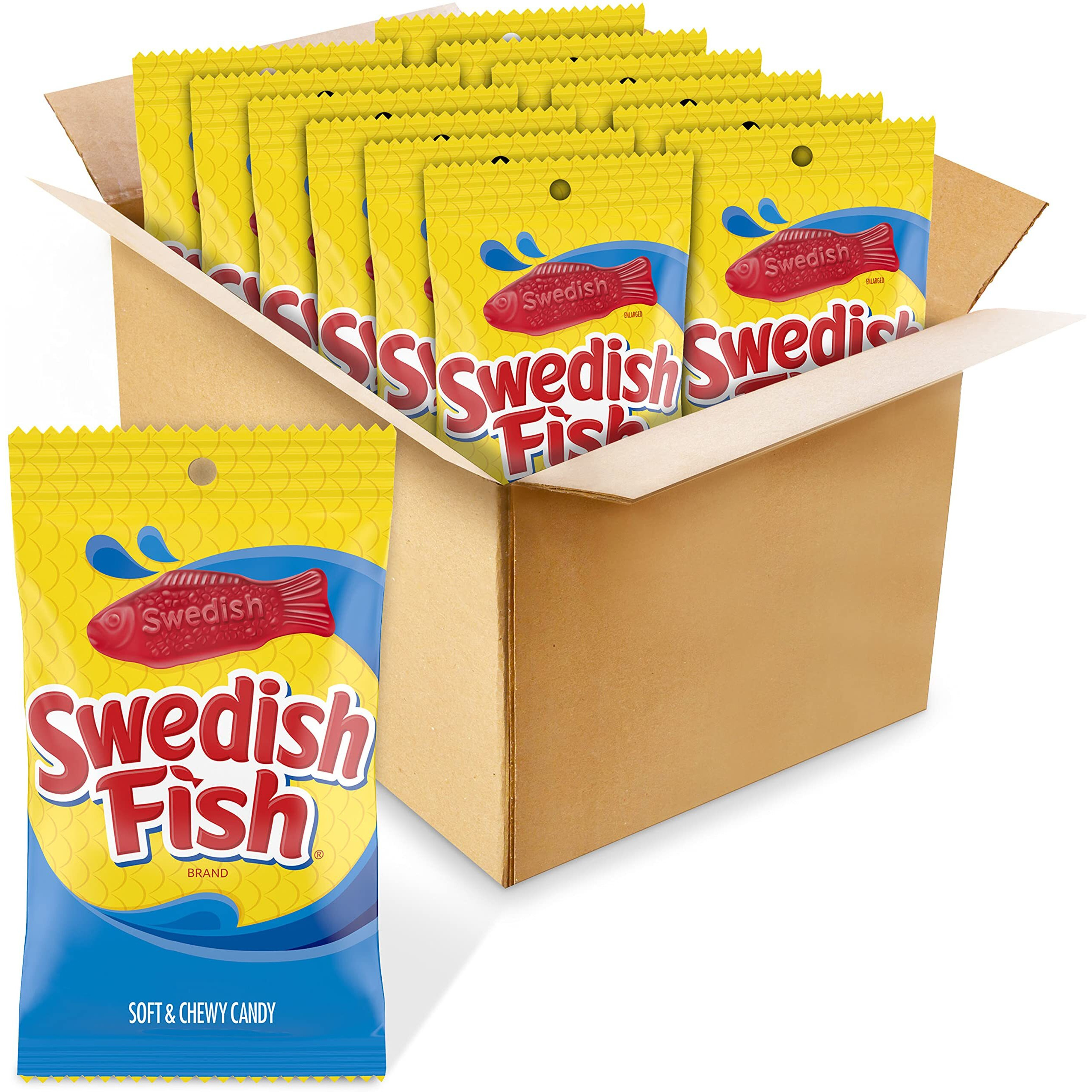 Swedish Fish Soft & Chewy Candy, Bulk Candy, 12-8 Oz Bags