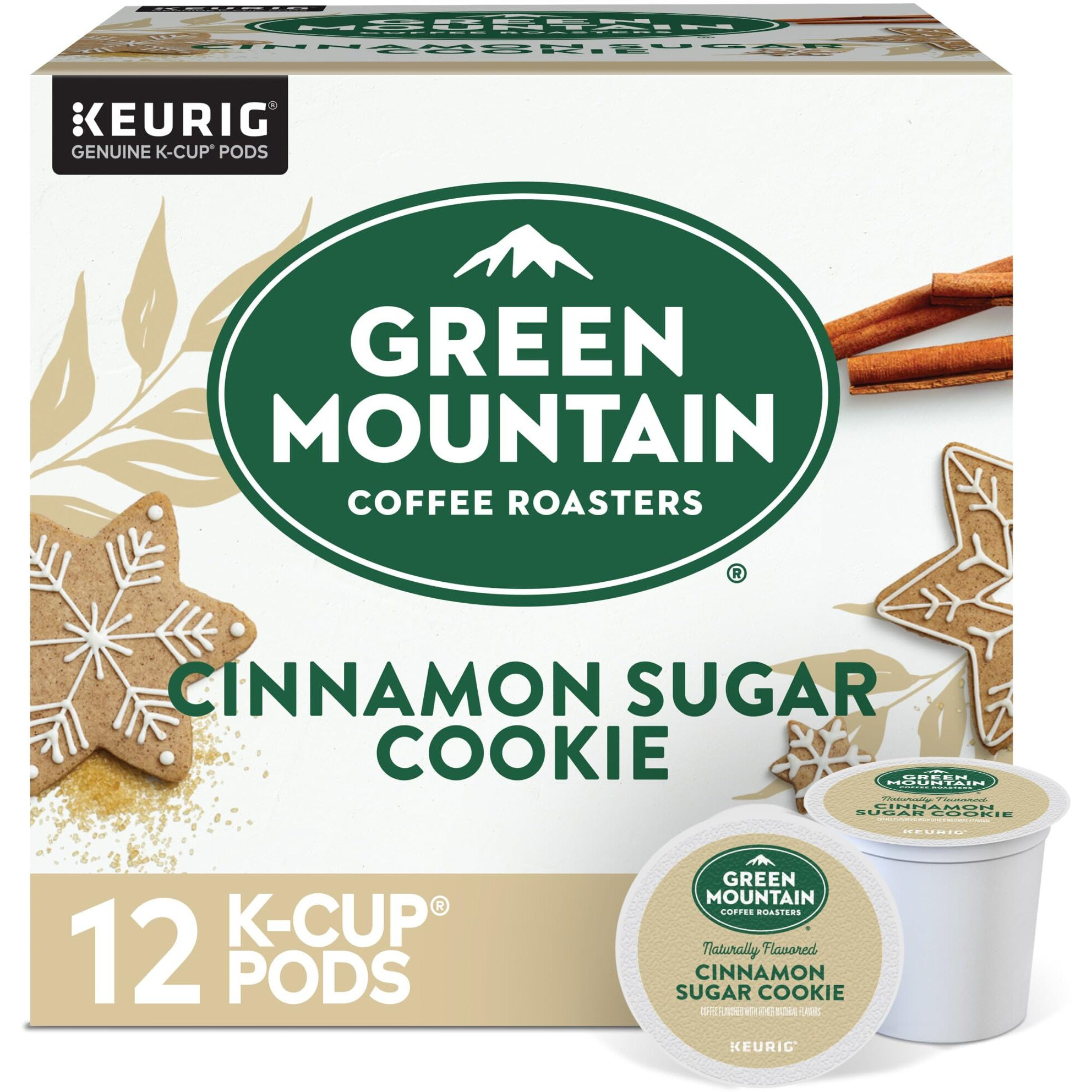 Green Mountain Coffee Roasters Light Roast Pod Cinnamon Sugar Cookie Coffee, 12 Count