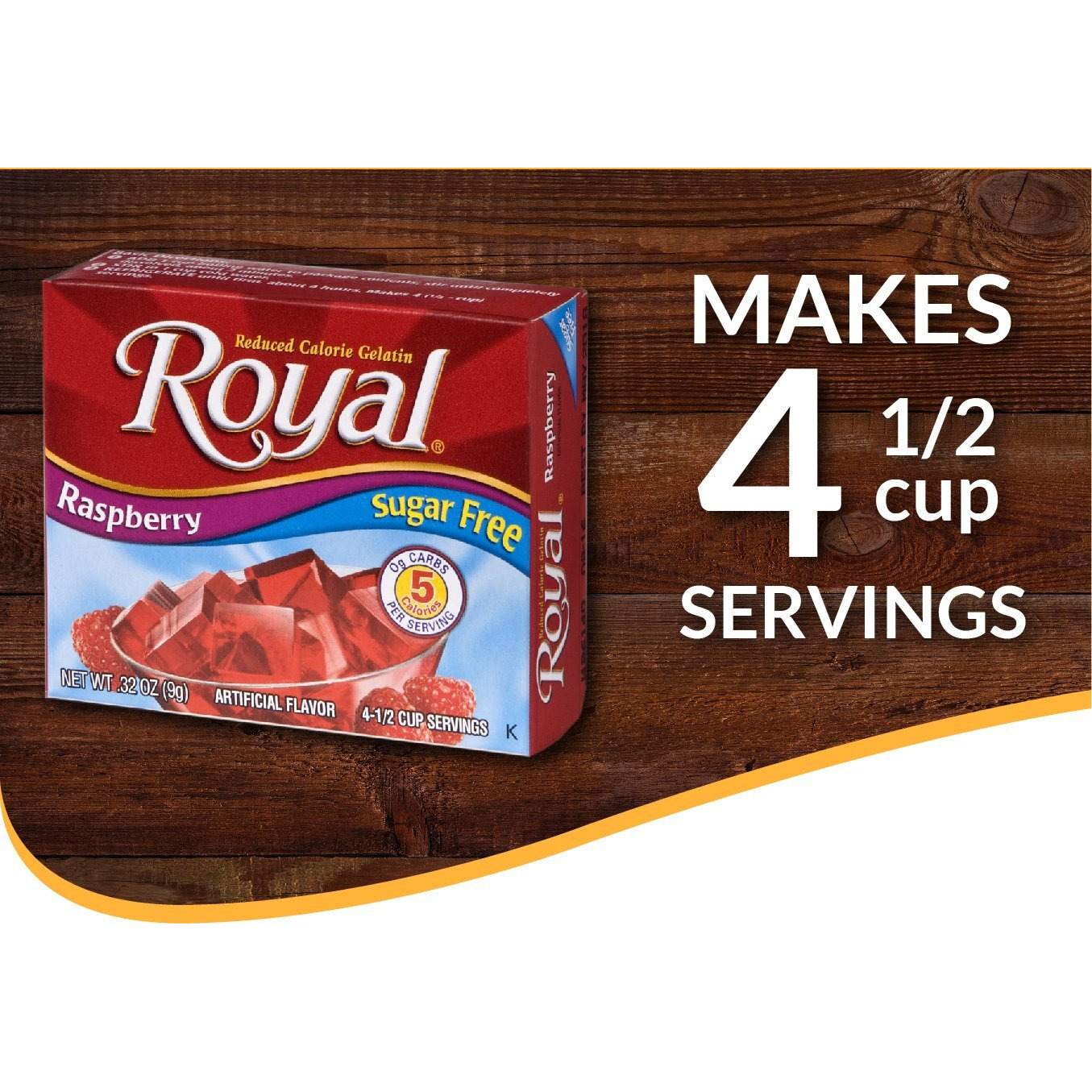 Royal Raspberry Gelatin Dessert Mix , Sugar Free, 0.32-Ounce Box (Pack Of 12)