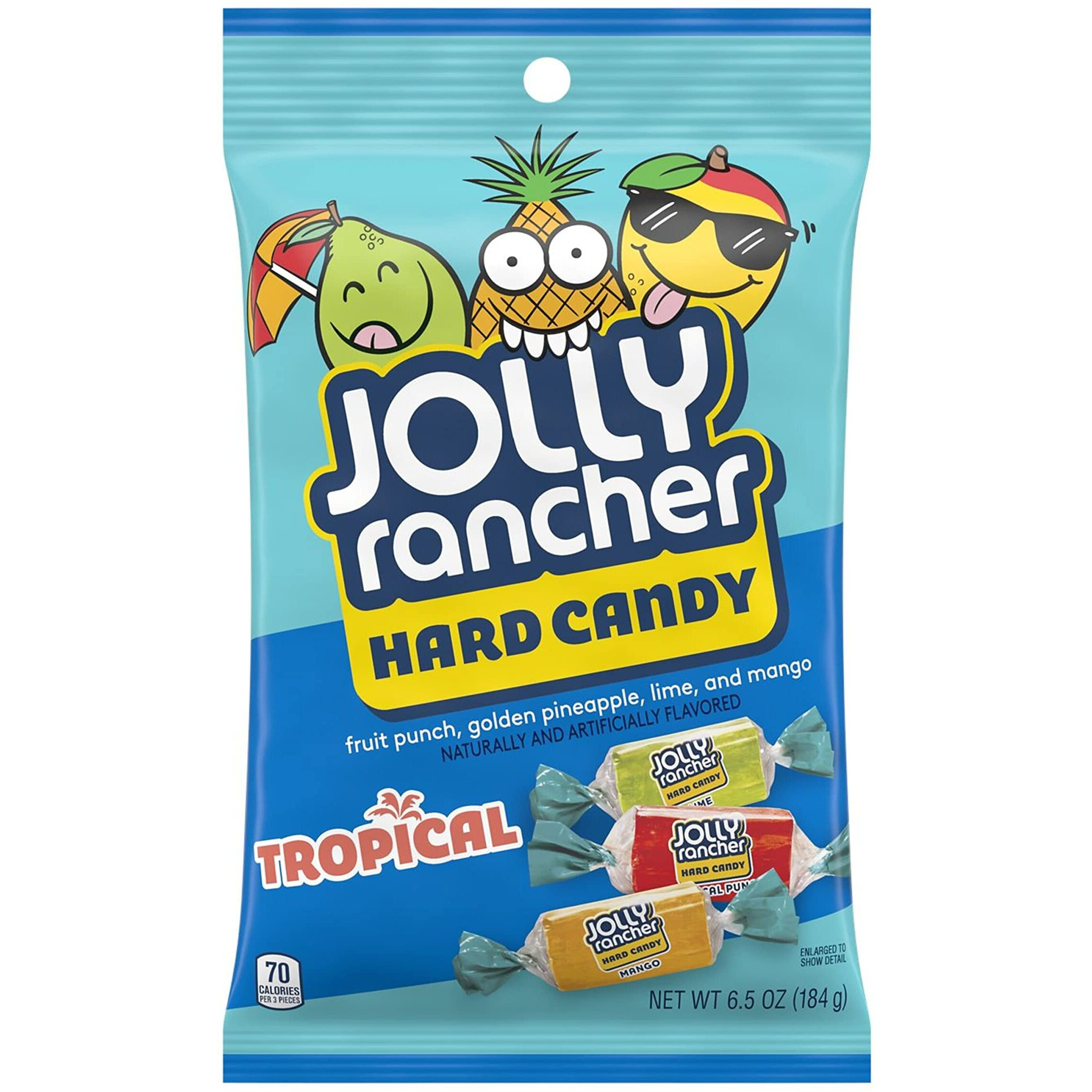 Jolly Rancher Tropical Fruit Flavored Hard Candy Bags, 6.5 Oz (12 Count)