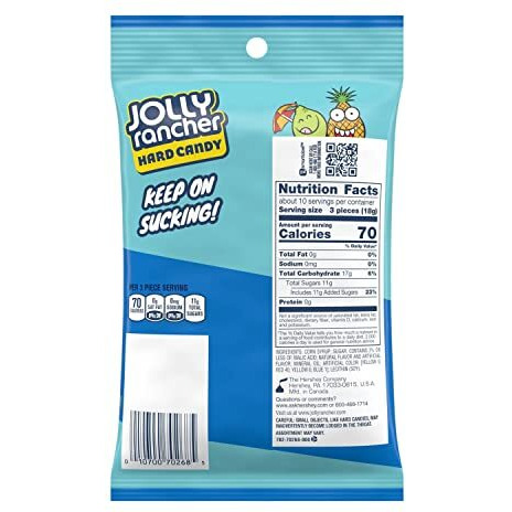 Jolly Rancher Tropical Fruit Flavored Hard Candy Bags, 6.5 Oz (12 Count)