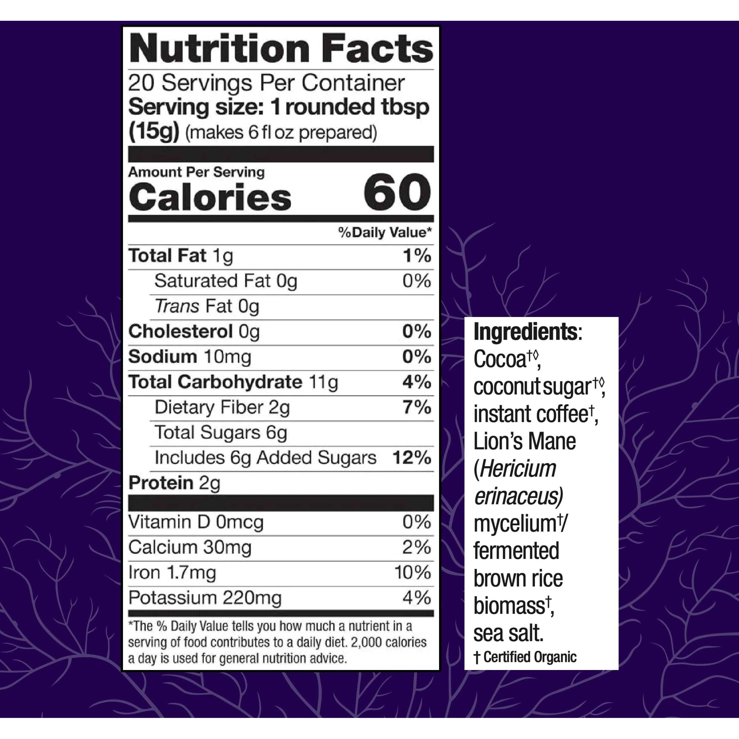 Host Defense Mycobrew Mocha - Mocha Drink Mix - Mocha Powder Includes Lion's Mane Mushroom - Drink Mix With Fair Trade Certified Cocoa & 100% Arabica Instant Coffee - 10.5 Oz (20 Servings)