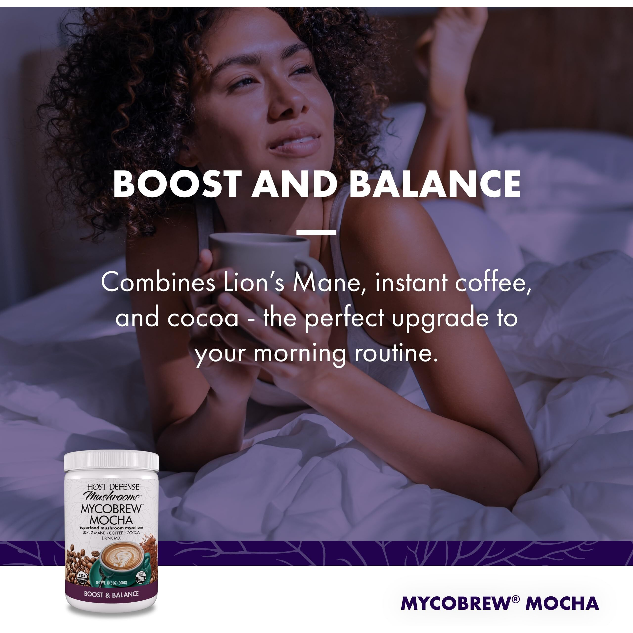 Host Defense Mycobrew Mocha - Mocha Drink Mix - Mocha Powder Includes Lion's Mane Mushroom - Drink Mix With Fair Trade Certified Cocoa & 100% Arabica Instant Coffee - 10.5 Oz (20 Servings)