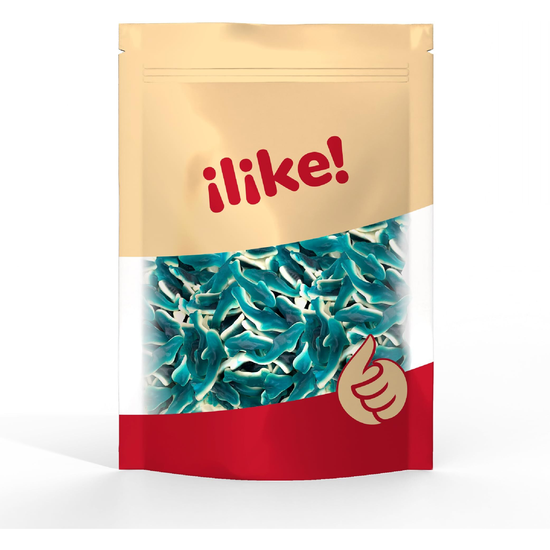 Blue Sharks Gummy Candy, Classic Blue Raspberry Flavor, 2-Pound Bag