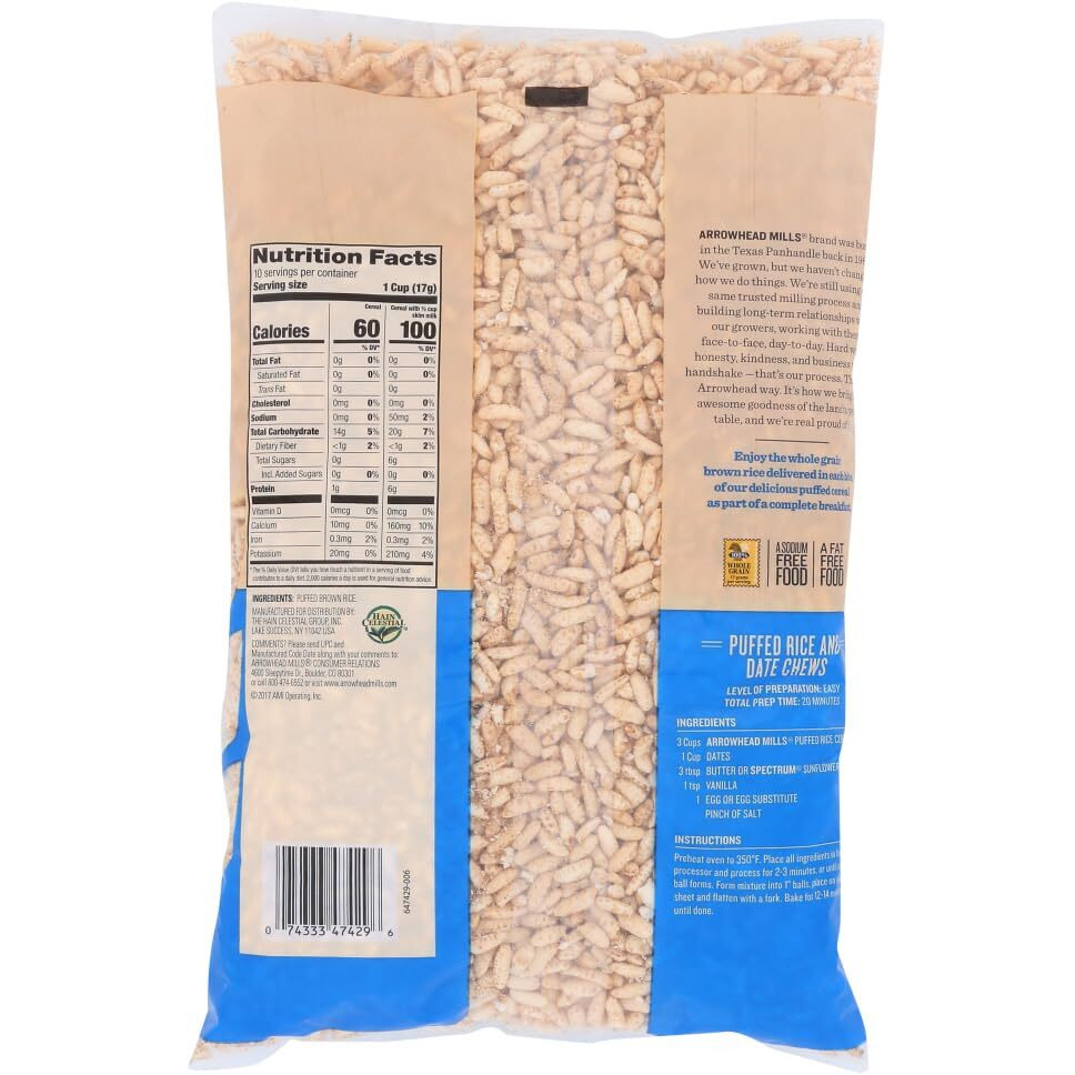 Arrowhead Mills Natural Puffed Rice Cereal 6 Oz [ Pack Of 3]