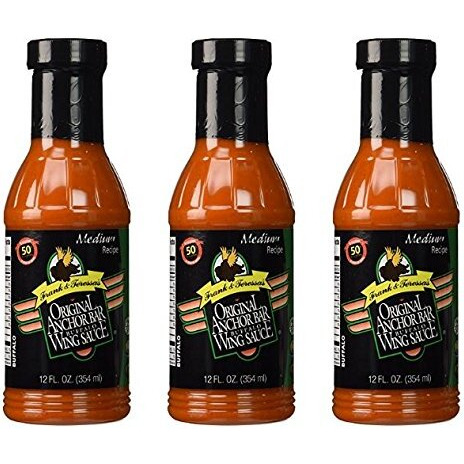 Anchor Bar Original Wing Sauce Medium Recipe 12 Oz, 3-Pack