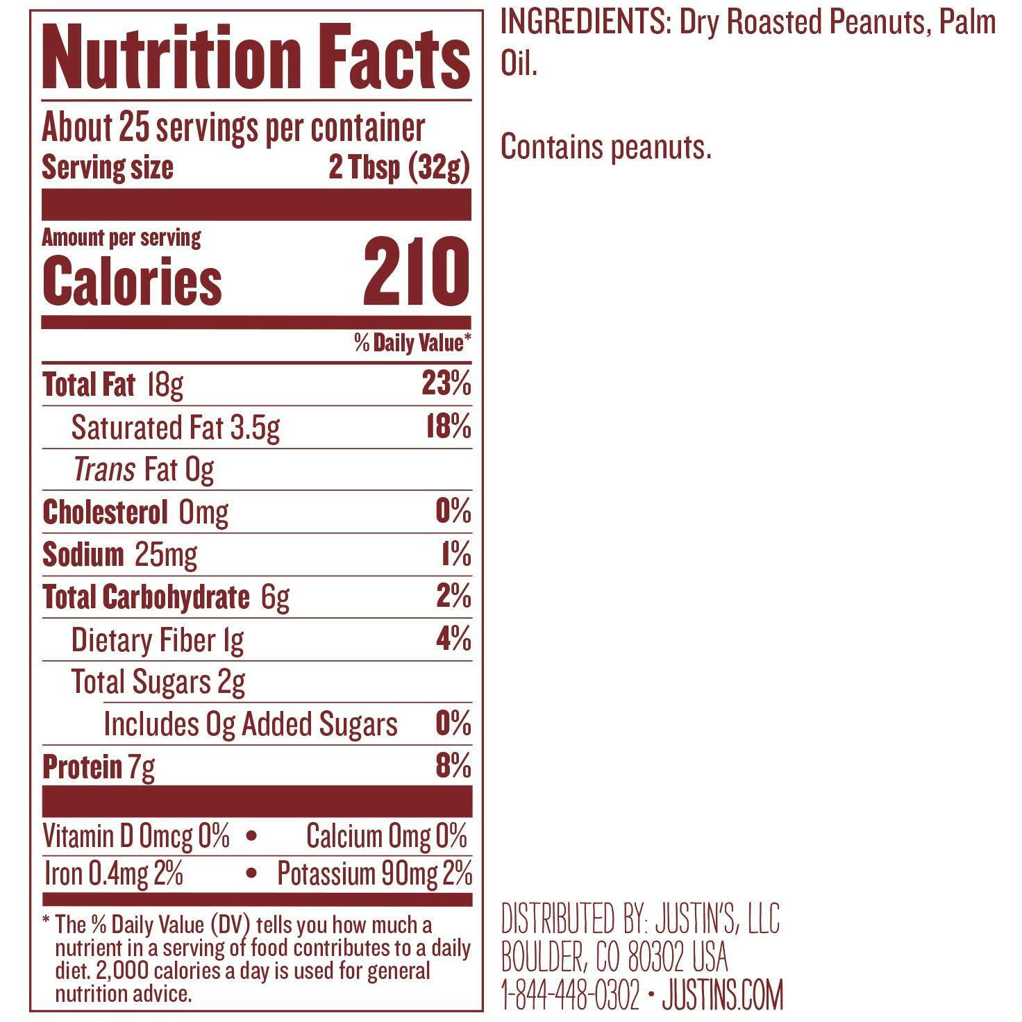 Justin's Classic Peanut Butter, Only Two Ingredients, Gluten-Free, Non-Gmo, Responsibly Sourced, 28 Ounce Jar (6 Pack)