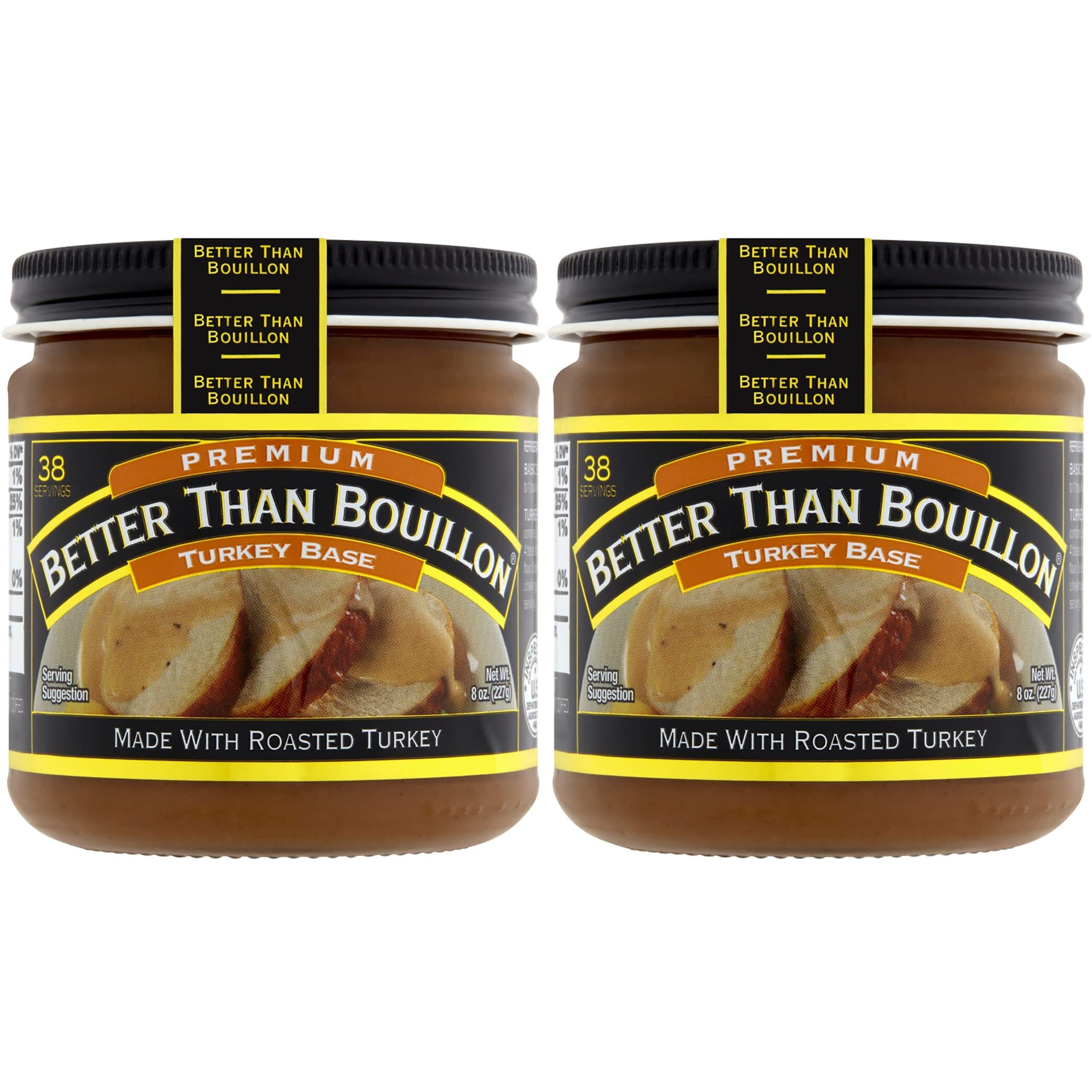 Better Than Bouillon Premium Turkey Base, Made With Roasted Turkey, 38 Servings Per Jar, 8-Ounce Glass Jar (Pack Of 2)