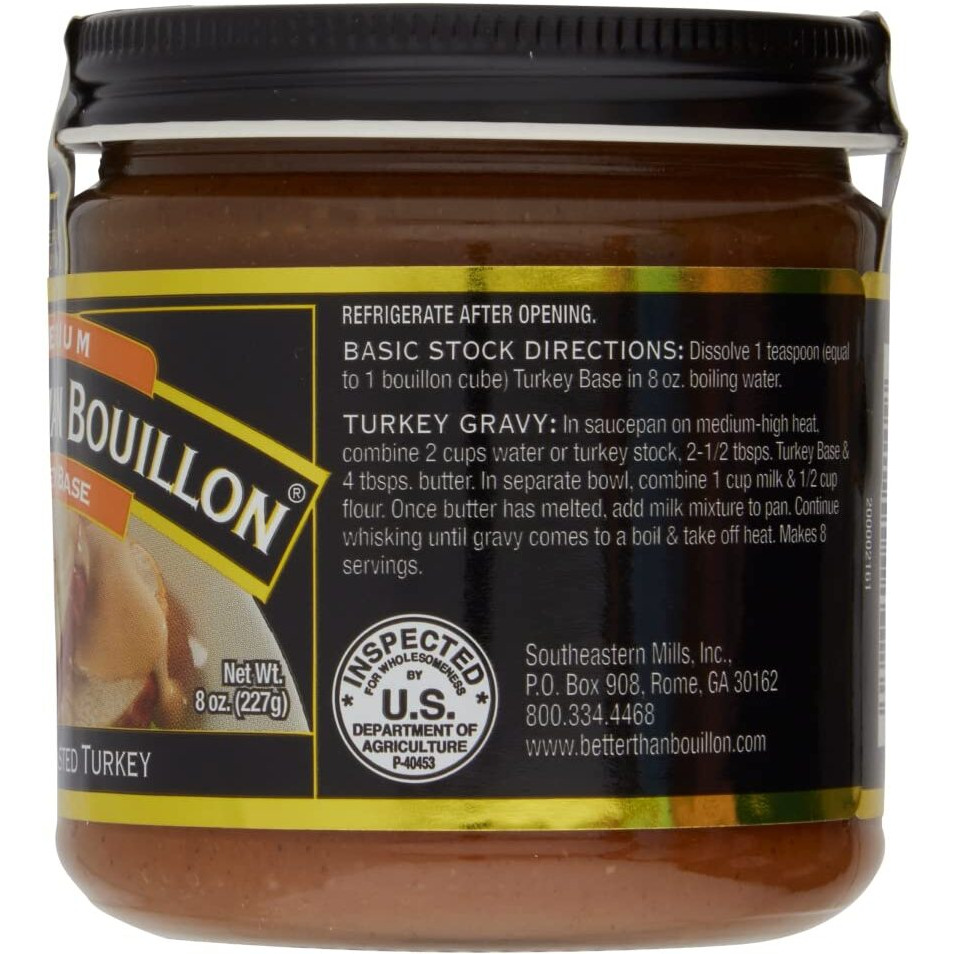 Better Than Bouillon Premium Turkey Base, Made With Roasted Turkey, 38 Servings Per Jar, 8-Ounce Glass Jar (Pack Of 2)
