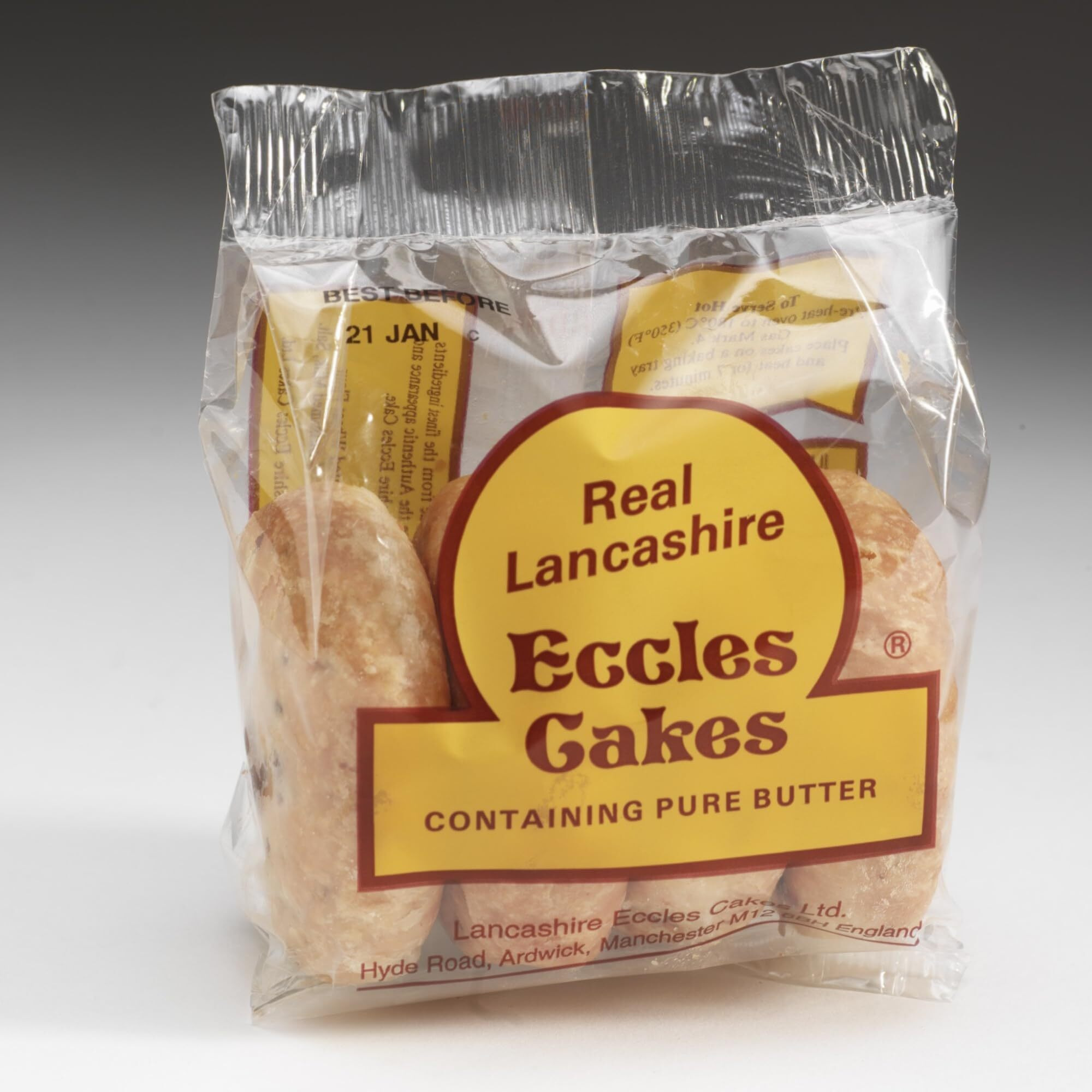 Real Lancashire Eccles Cake - 4 Cakes (Pack Of 1) | British Snacks Made With Pure Butter & Dried Currants | Traditional & Delicious Butter Cookies For Any Occasion | 5.29Oz/150G
