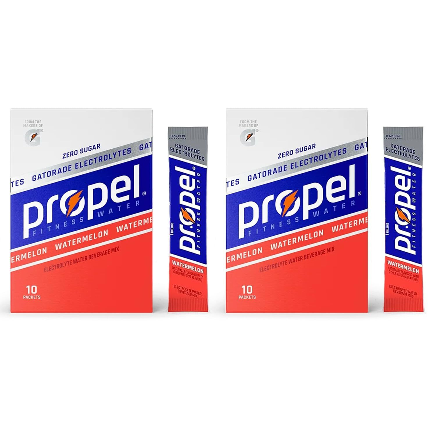 Propel Powder Packets, Watermelon With Electrolytes, Vitamins And No Sugar, 20 Count (Pack Of 2) - In Garizze Box