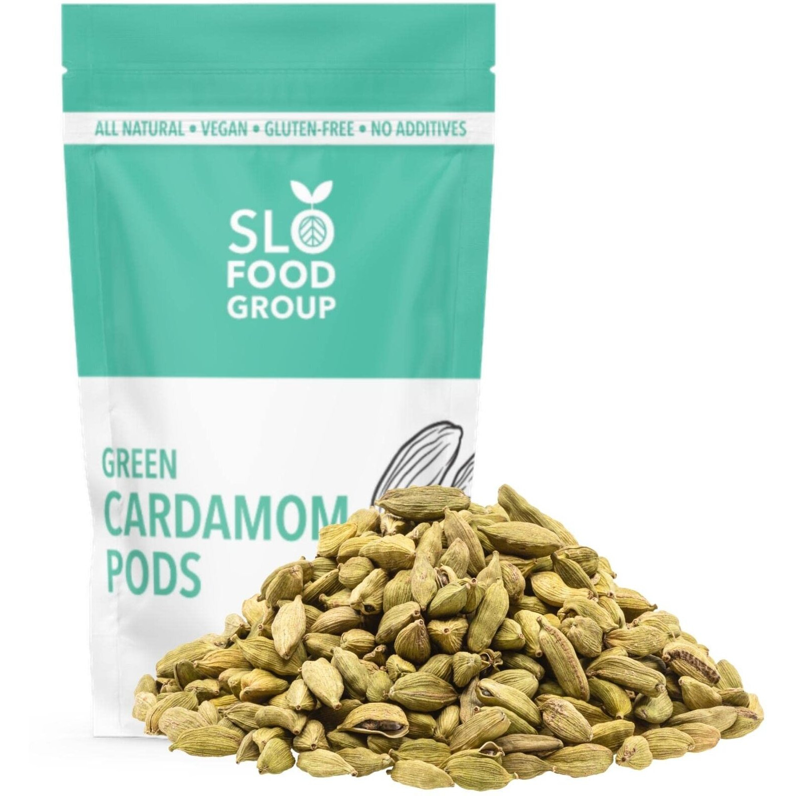 Slofoodgroup Green Cardamom Pods -Natural Cardamom Spice - 2 Oz.