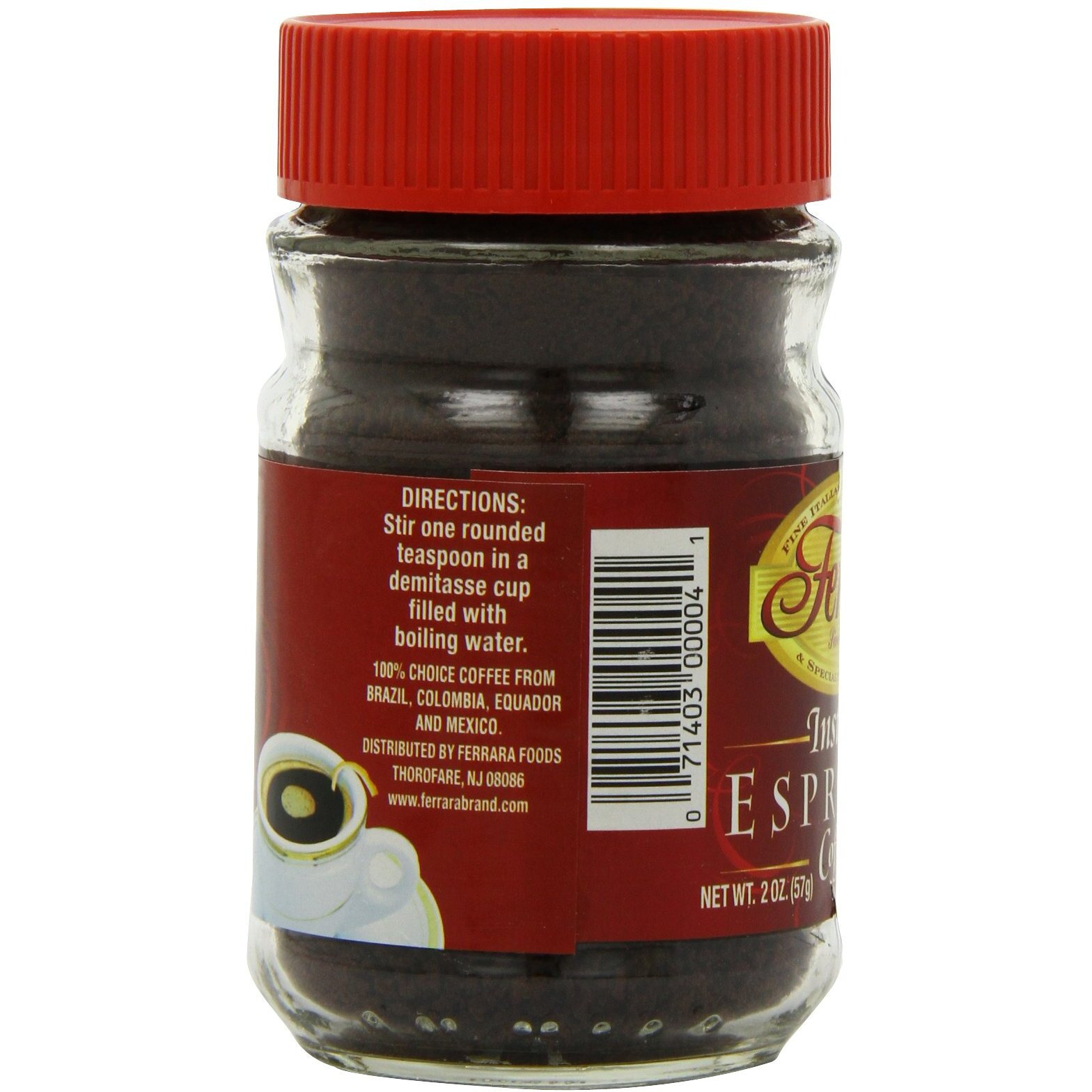 Ferrara Instant Espresso Coffee, 2-Ounce Glass Jars (Pack Of 6)
