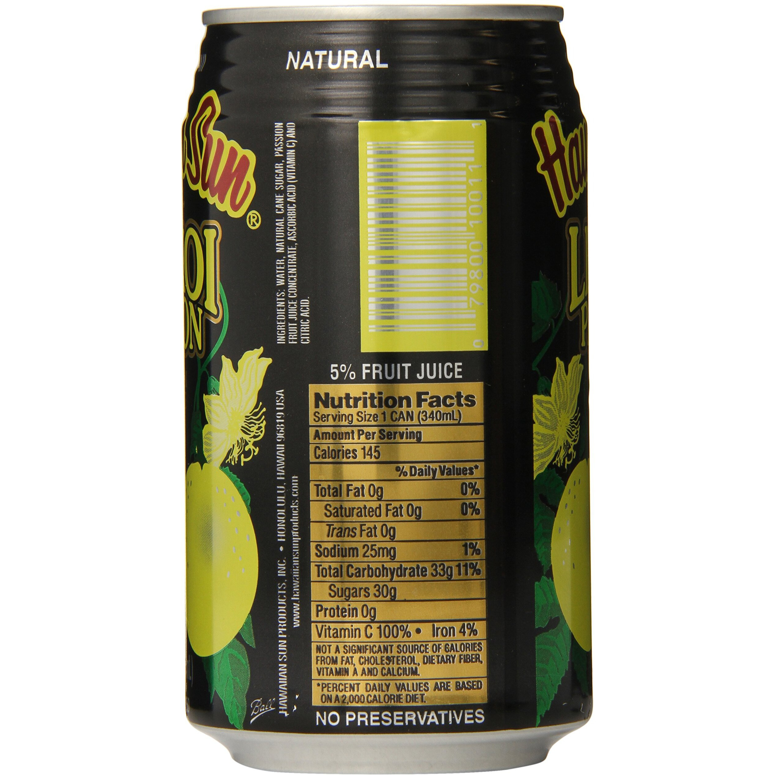 Hawaiian Sun Lilikoi, Passion Fruit, 11.5 Fl Oz (Pack Of 24)