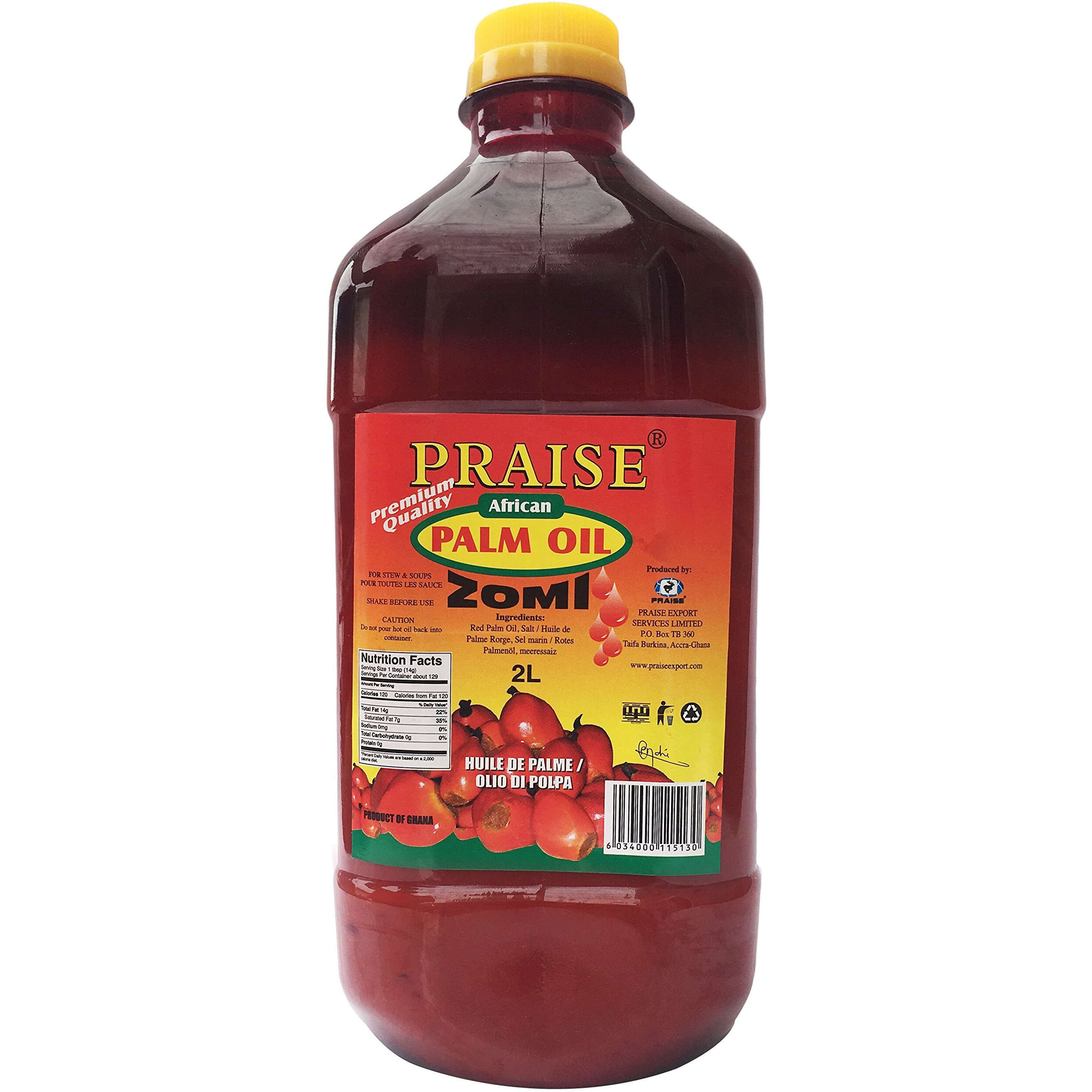 Praise Red Palm Oil, 2-Liters - Zomi