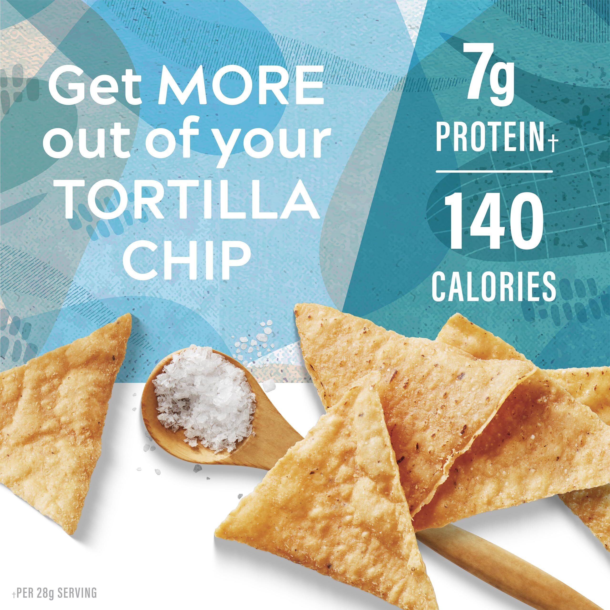 Simply Protein - Tortilla Chips, Restaurant Style Protein Chips, Sea Salt (3-Pack) - 7G Protein, 140 Calories, Gluten Free, Vegan - Plant Based Protein Snacks - Sunflower Oil - 3 Bags, 4.58Oz (130G)