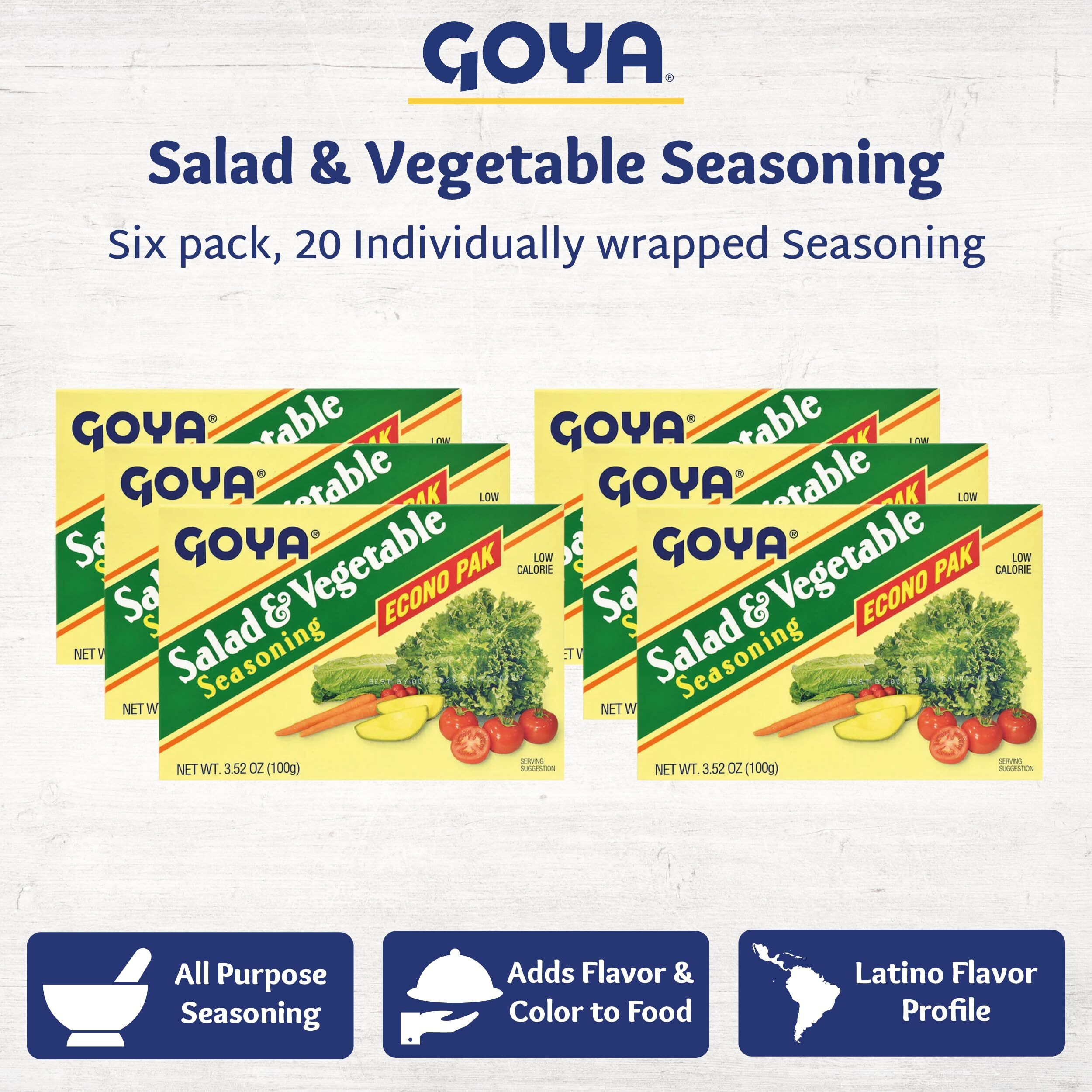 Goya Salad And Vegetable Seasoning, 20-Envelopes, 3.52-Ounce Units (Pack Of 6)