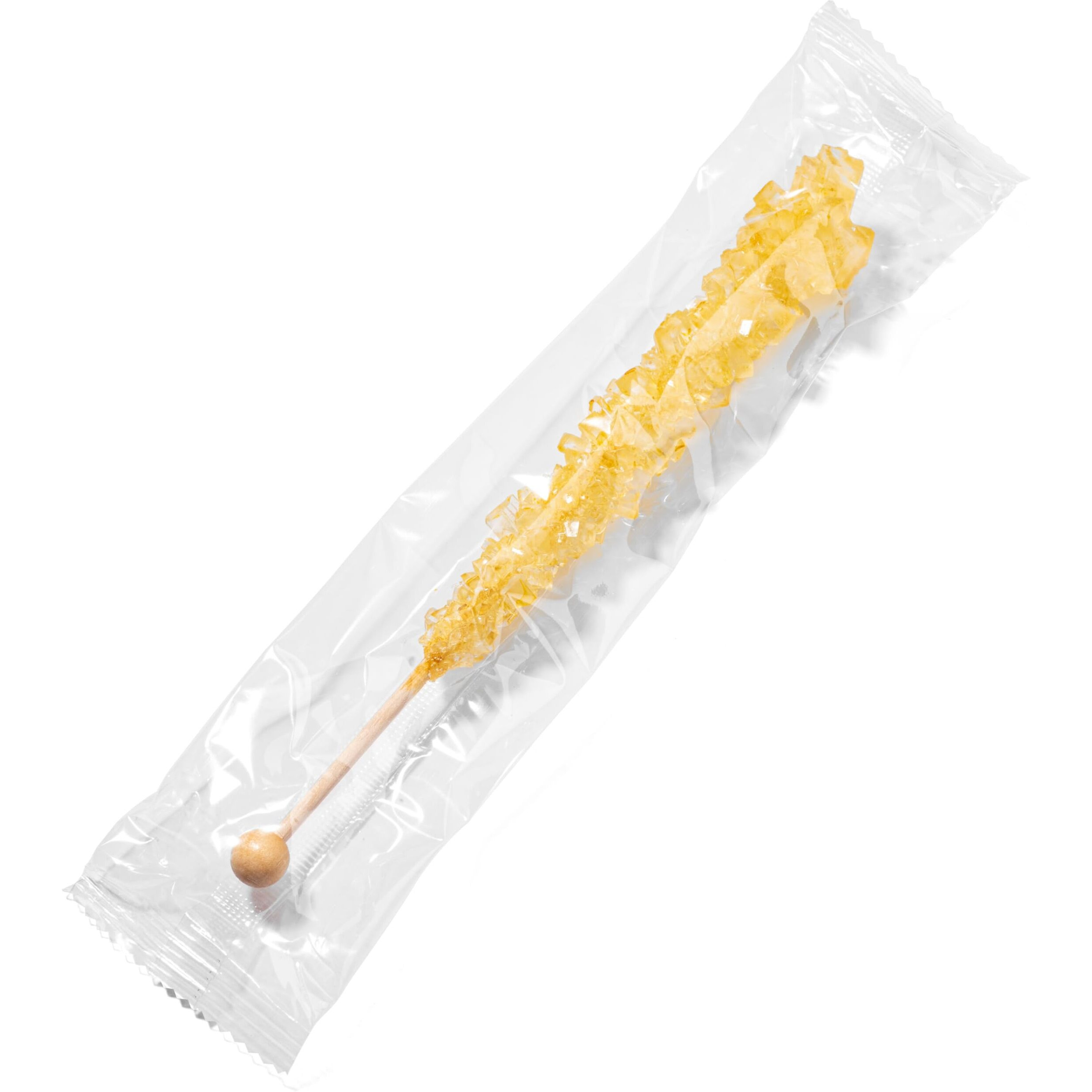 Candy Envy - Gold Rock Candy Sugar Sticks - Original Sugar Flavored - 12 Indiv. Wrapped