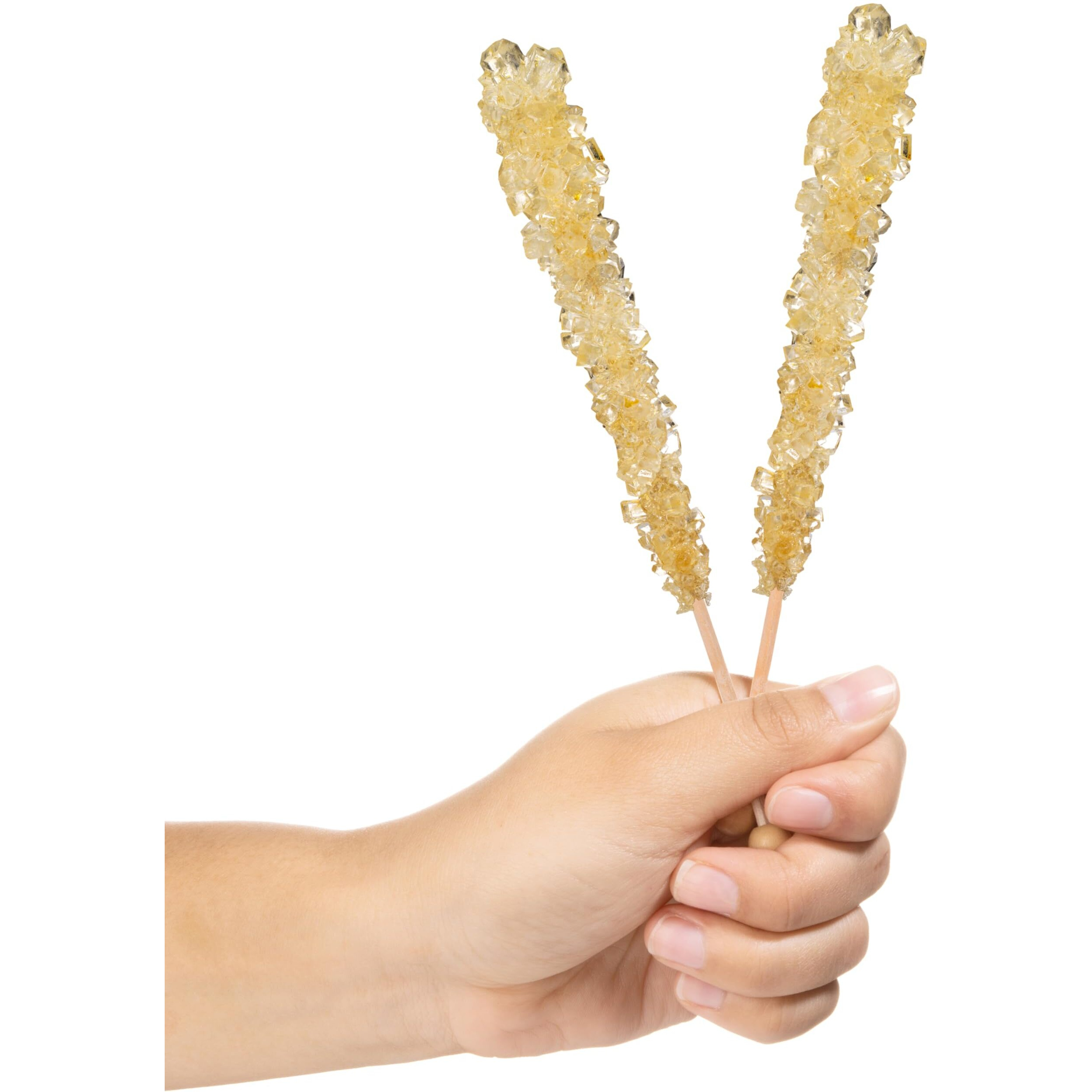 Candy Envy - Gold Rock Candy Sugar Sticks - Original Sugar Flavored - 12 Indiv. Wrapped