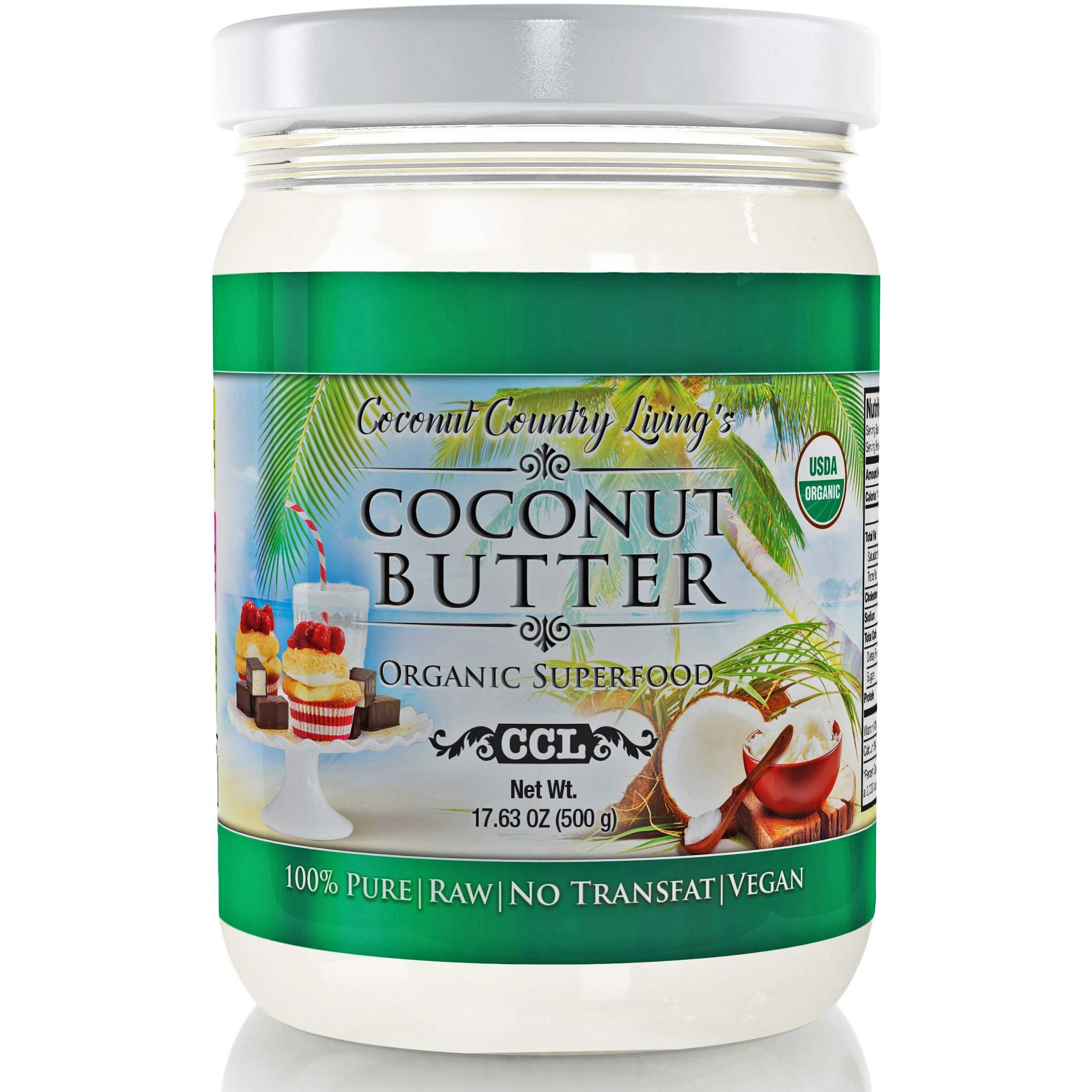 Organic Coconut Butter 2 Pack 17.63 Oz Each Stone Ground Pureed W/ E-Book Of Organic Gourmet Keto Paleo Friendly Recipes