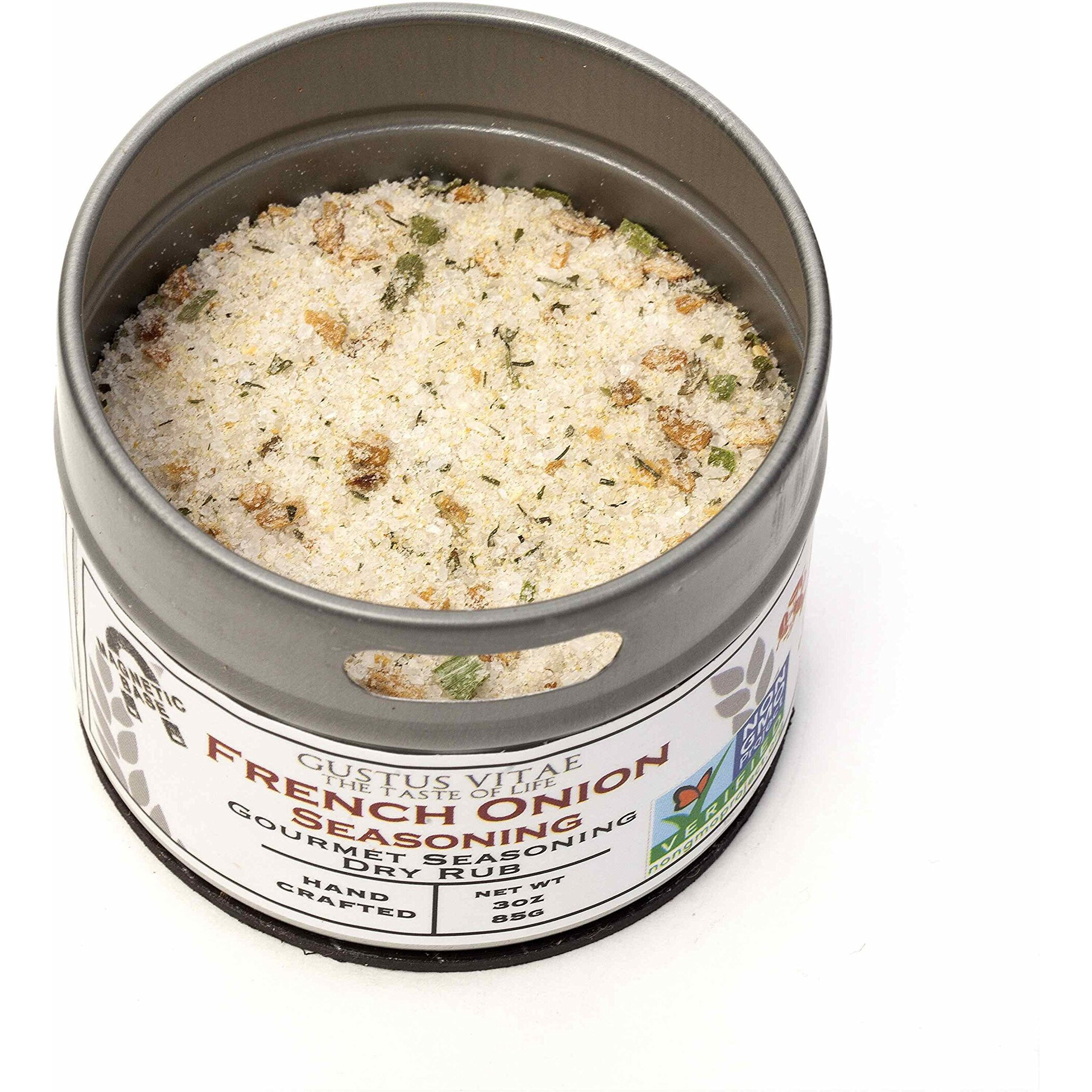 French Onion Seasoning - Authentic Artisanal Gourmet Spice Mix - Non Gmo- All Natural - Sustainably Sourced - 3 Oz - Magnetic Tin - Gustus Vitae