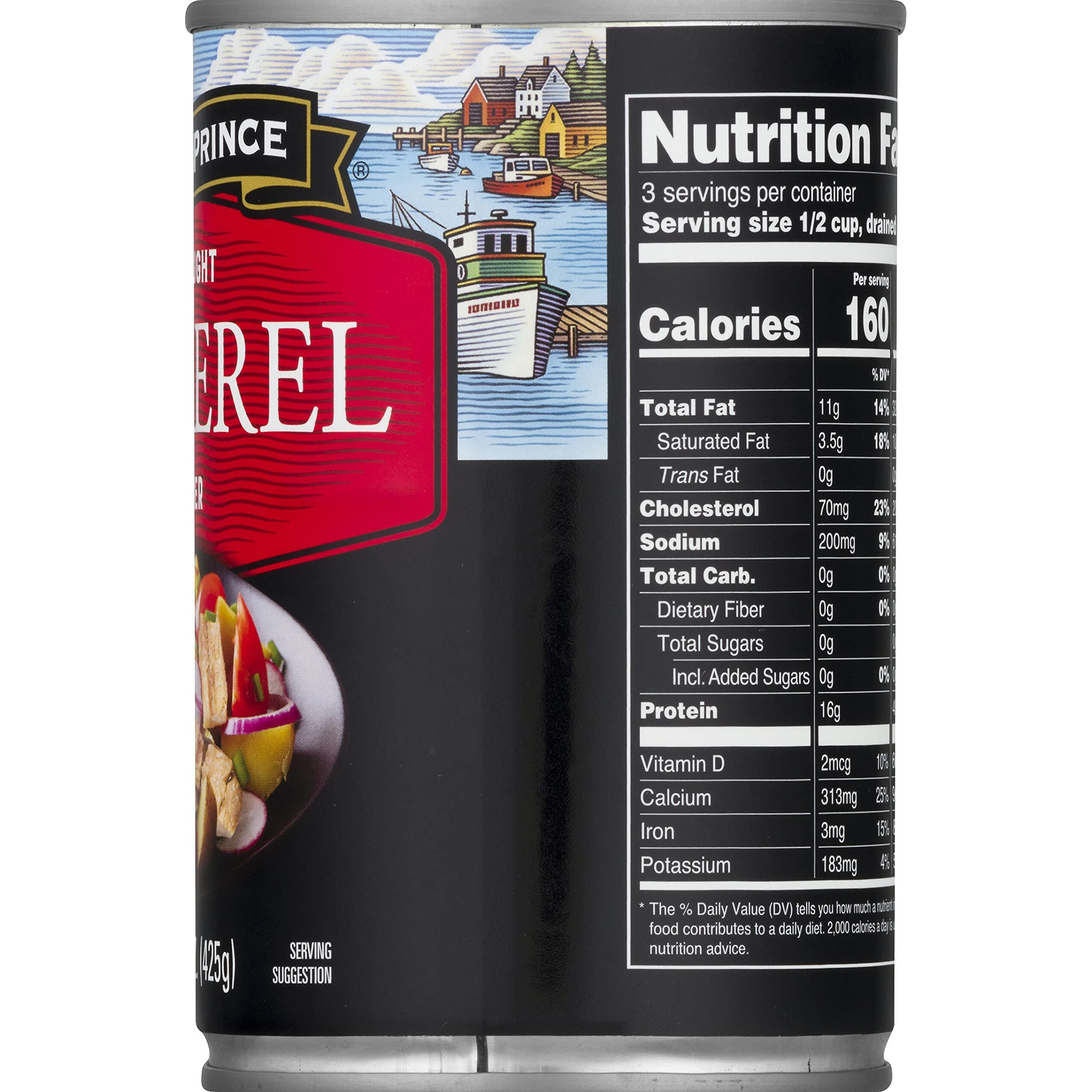 Crown Prince Mackerel In Water, 15-Ounce Cans (Pack Of 12)