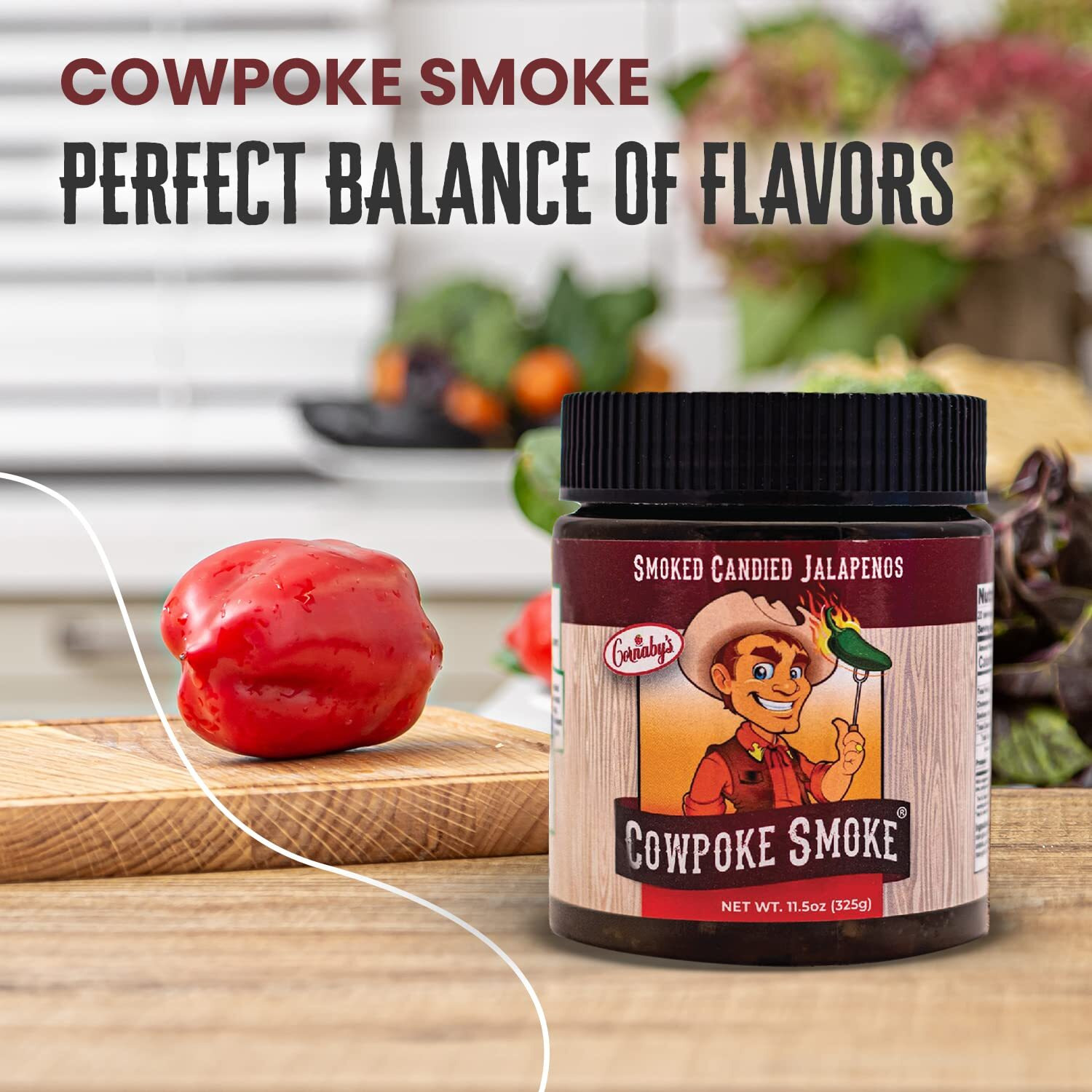 Cornaby's Cowpoke Smoke Relish In A Jar Sweet And Spicy Candied Jalapeno Peppers Plant-Based Non-Gmo Gluten-Free Gourmet Relish Made In Usa