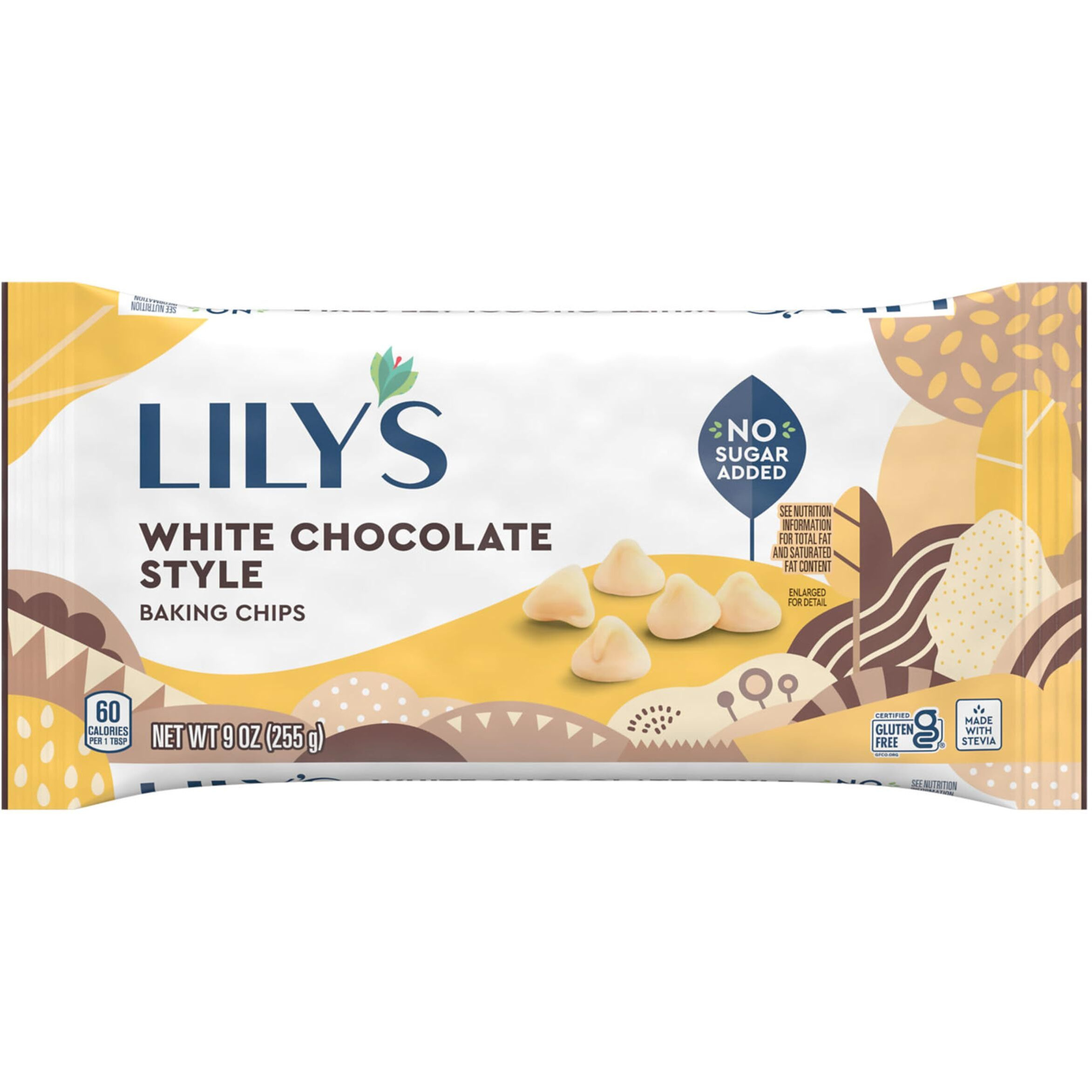 Lily's White Chocolate Style No Sugar Added, Baking Chips Bags, 9 Oz (3 Count)