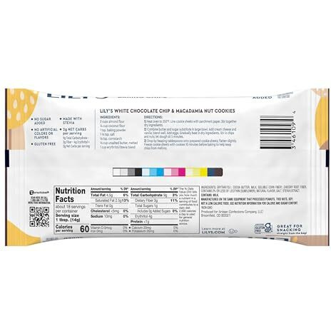 Lily's White Chocolate Style No Sugar Added, Baking Chips Bags, 9 Oz (3 Count)