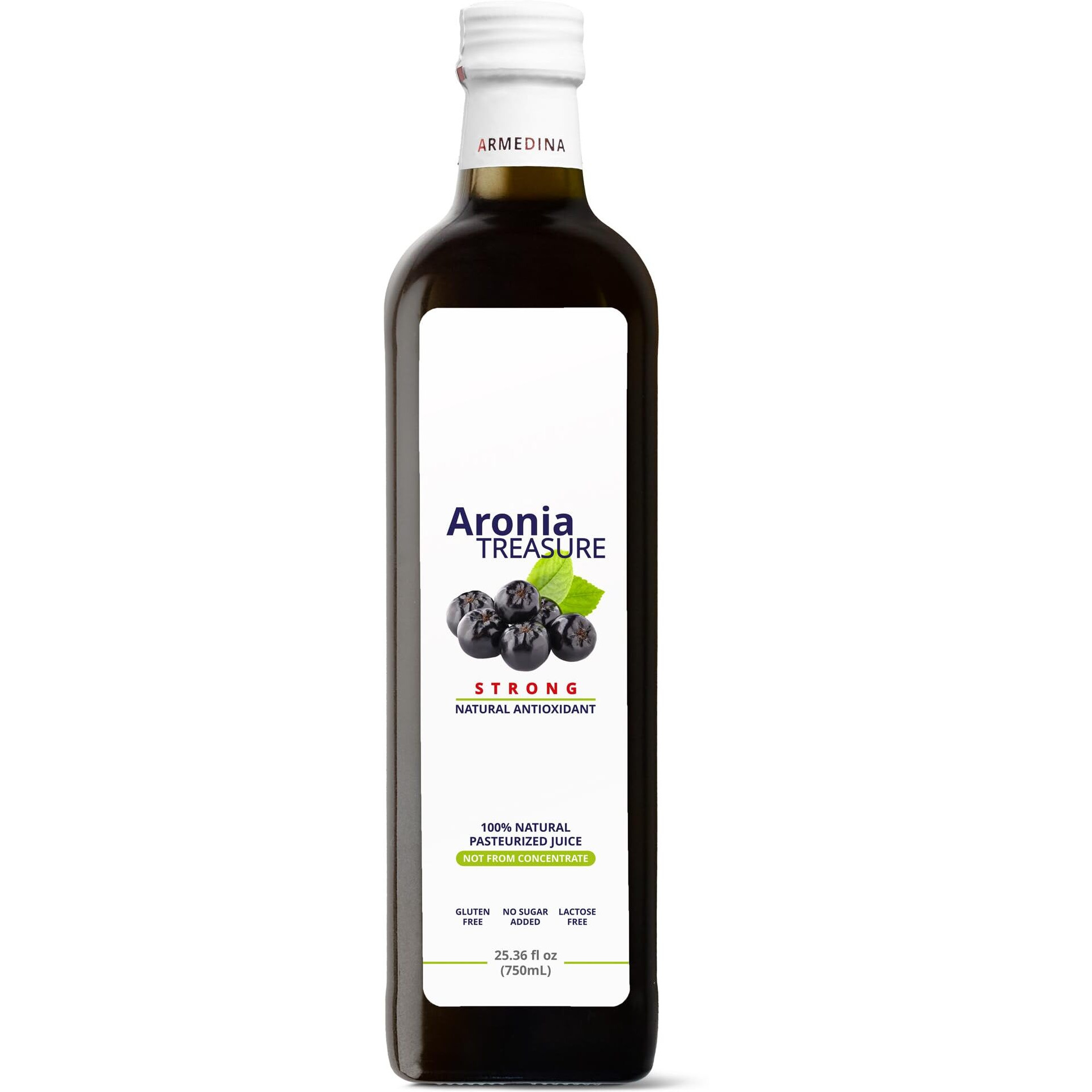 [Aronia Treasure] 100% Aronia Berry Juice Rich In Antioxidants, Gluten-Free, Vegan, Not From Concentrate, Made From Premium Aronia Berries