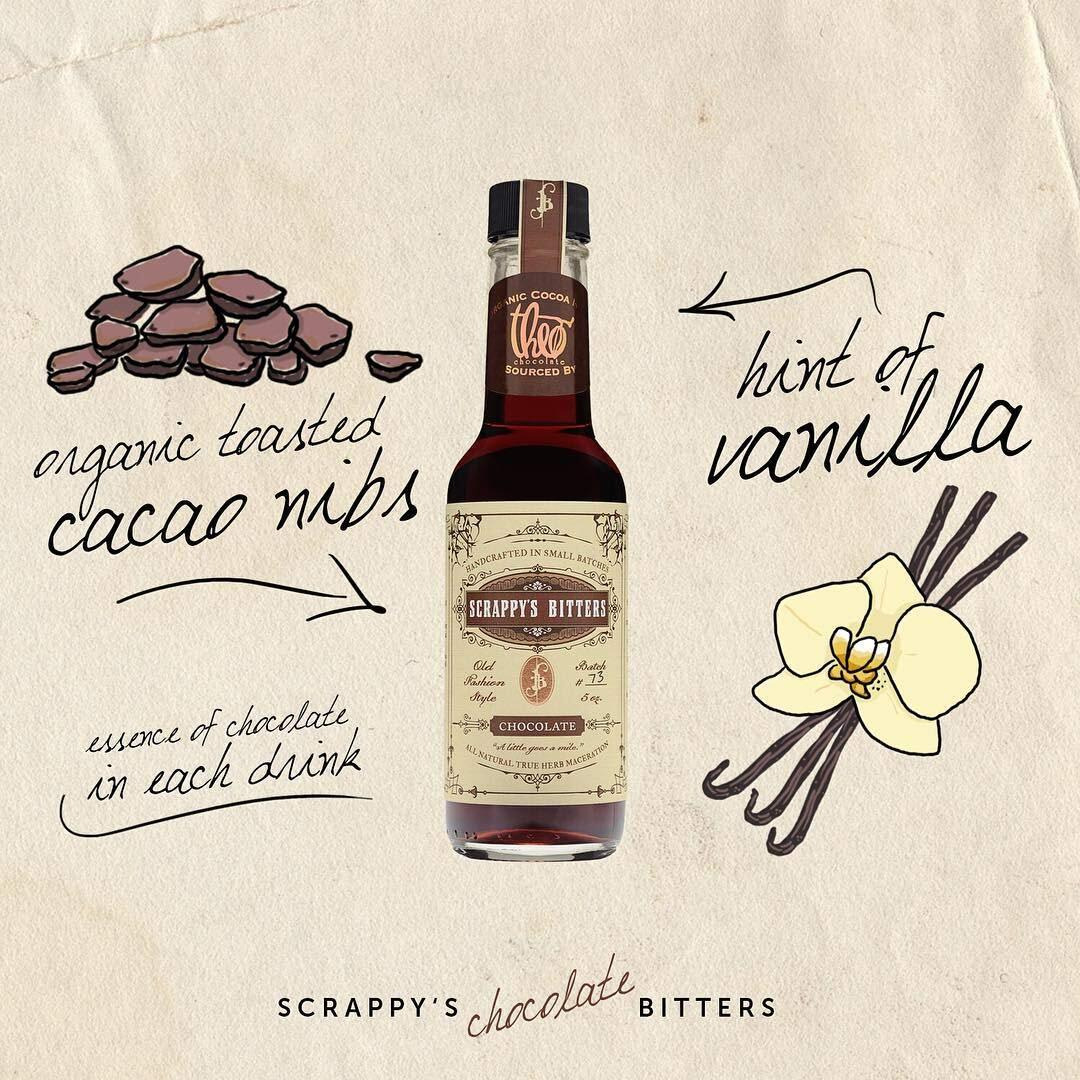 Scrappy's Bitters - Chocolate, 5 Oz - Organic Ingredients, Finest Herbs & Zests, No Extracts, Artificial Flavors, Chemicals Or Dyes. Made In The Usa