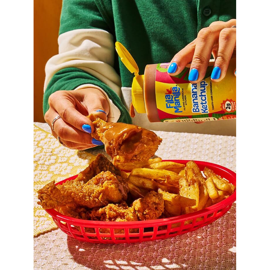 Fila Manila Banana Ketchup - Filipino Sauce & Condiment - 12 Oz Jar, Mild, Vegan, No Msg, No Sugar Added, Gluten Free, Dairy Free, Made In The Usa, Banana Ketchup, 1 Count (Pack Of 1)