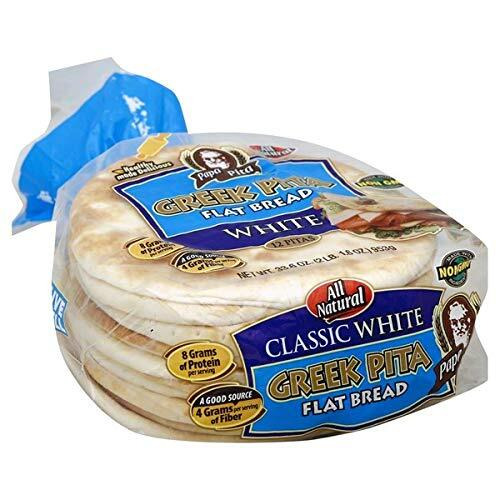 Greek Pita Flat Bread White, 12 Ct (Each Bag) Non Gmo Vegan Friendly 2 Bags