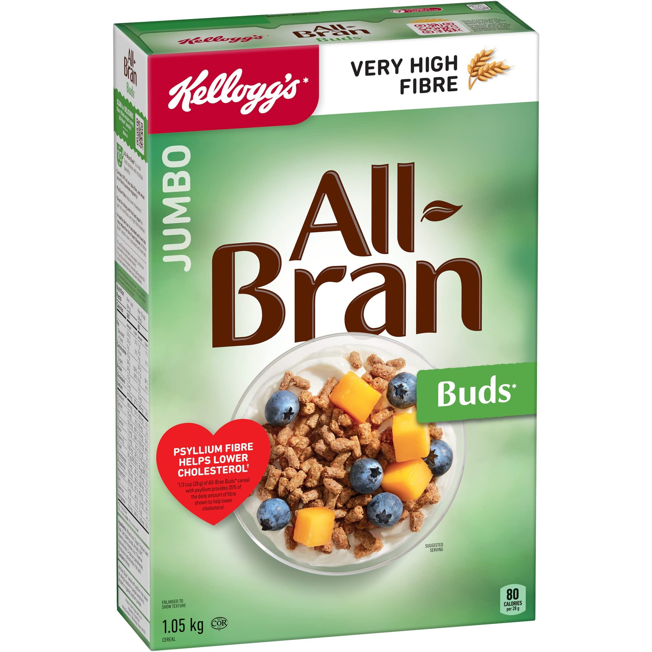Kellogg's All-Bran Buds Cereal, 1050G/2.53 Pounds {Imported From Canada}