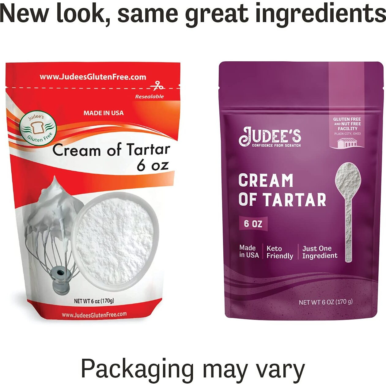 Judees Cream Of Tartar 6 Oz - All Natural, Keto-Friendly, Gluten-Free And Nut-Free - Use For Baking As A Stabilizer, Cleaning And Crafting - Made In Usa