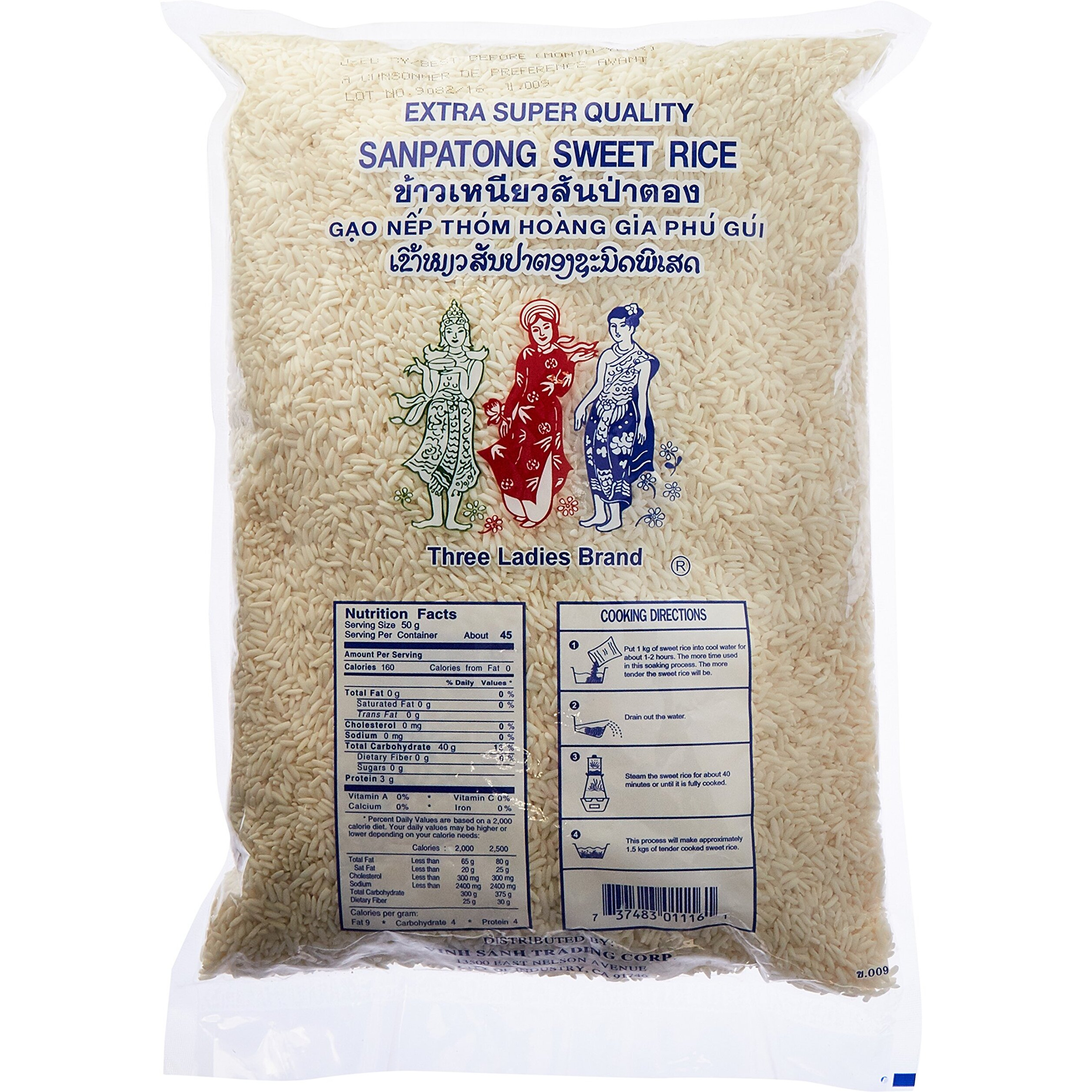Three Ladies Sanpatong Sweet Rice 5 Lbs