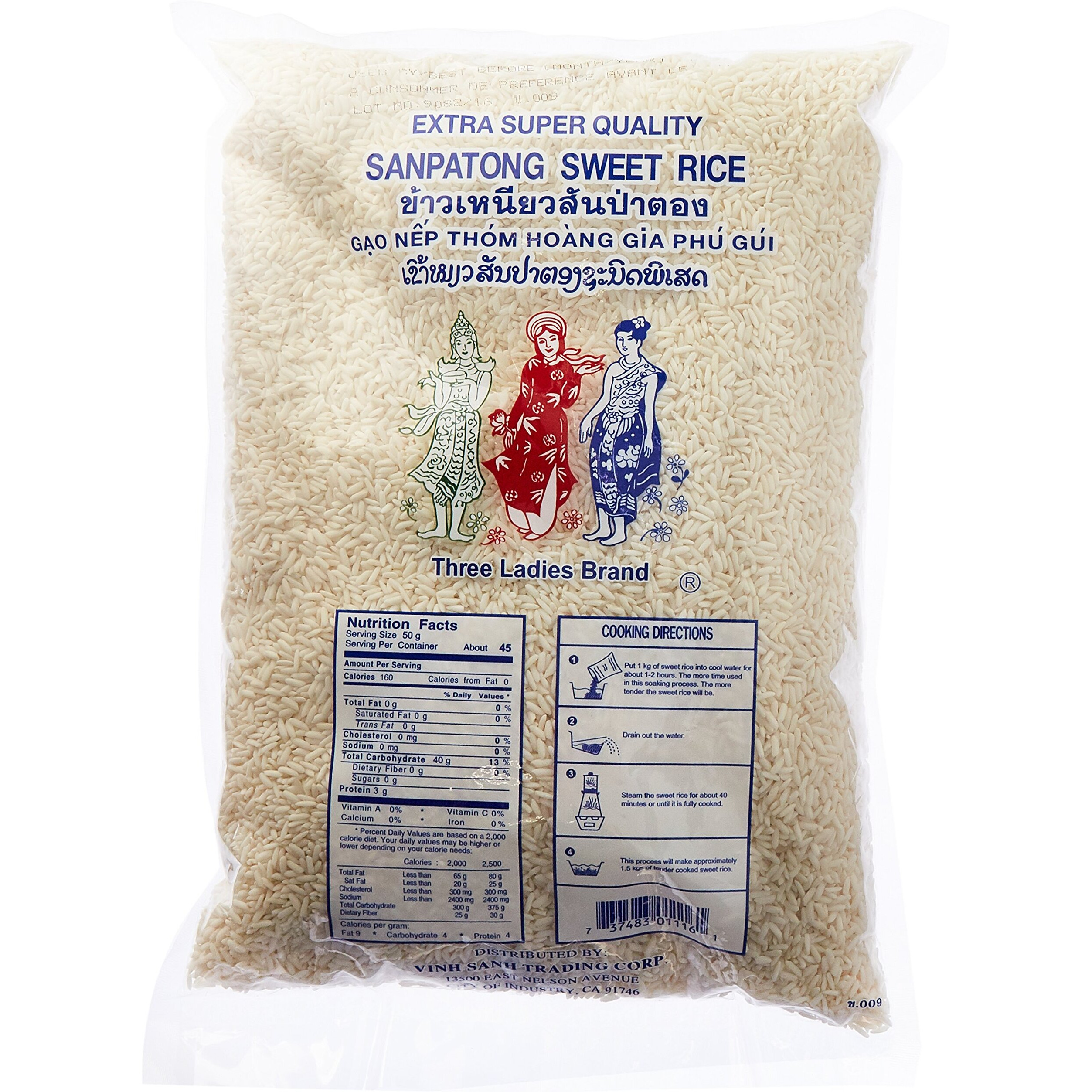 Three Ladies Sanpatong Sweet Rice 5 Lbs