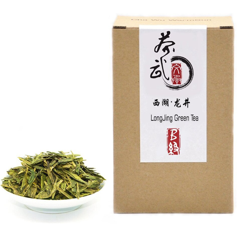 Chawuwarmsun [B] Longjing Green Tea,8.8Oz/250G,Chinese Dragon Well Green Tea Loose Leaf