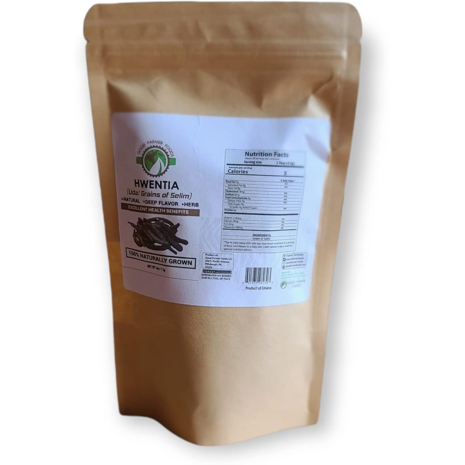 Good Farmer Foods Grains Of Selim, Hwentia Spice, Uda, Diarr Xylopia Aethiopica Herb 4Oz