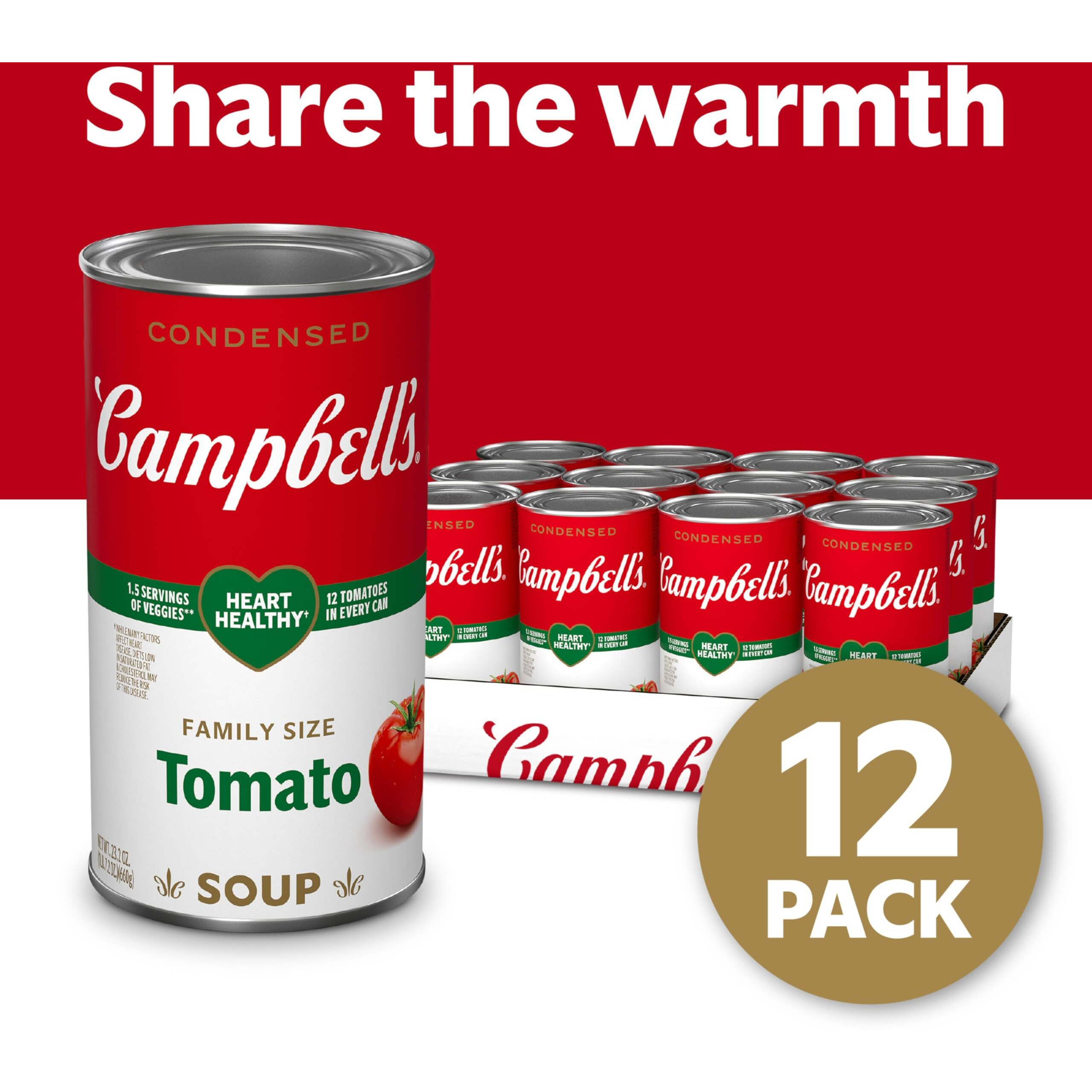 Campbell's Condensed Healthy Request Tomato Soup, 23.2 Ounce Can (Pack Of 12)