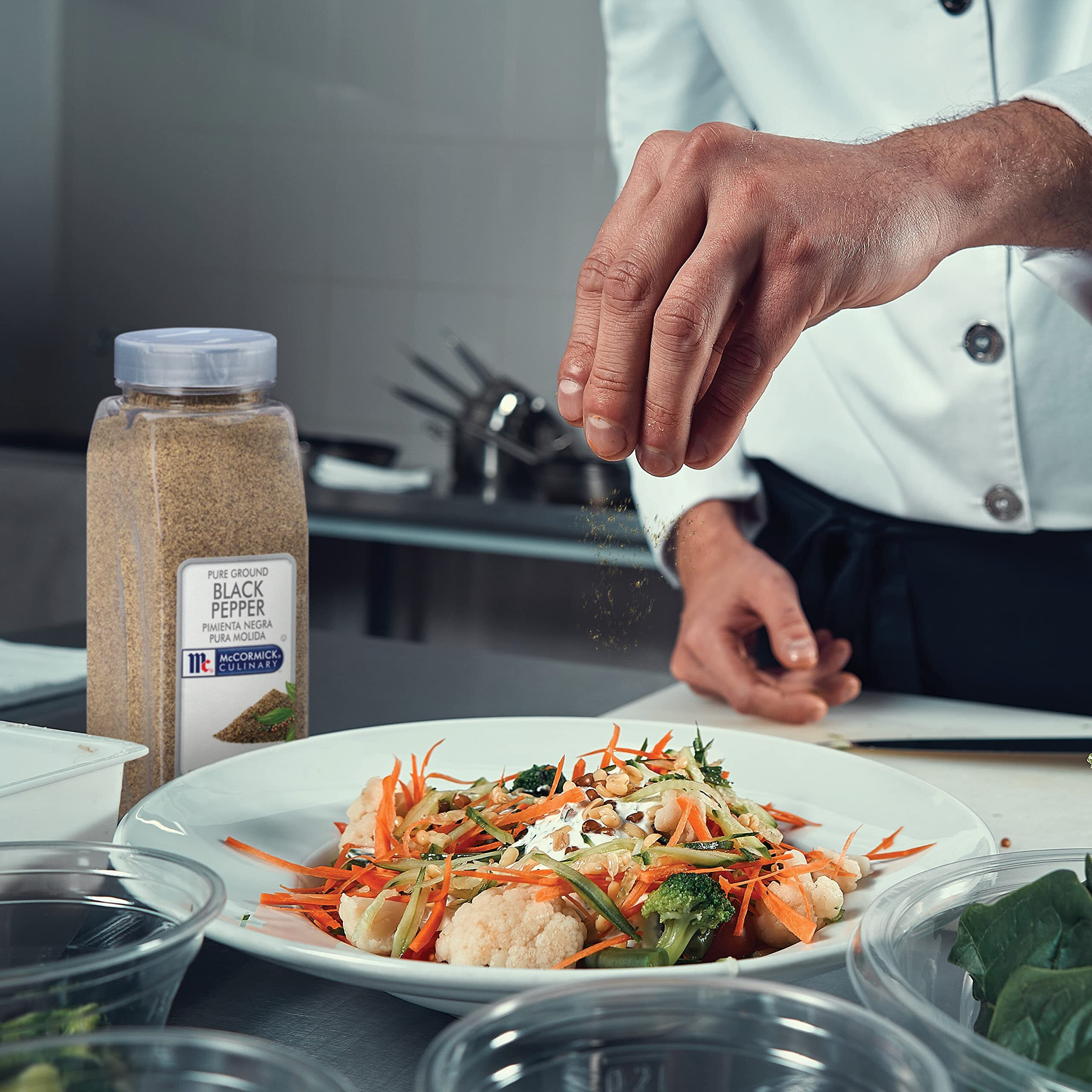 Mccormick Culinary Pure Ground Black Pepper, 18 Oz - One 18 Ounce Container Of Bulk Black Pepper Finely Ground, Perfect For Chefs And Pepper Shaker Refills
