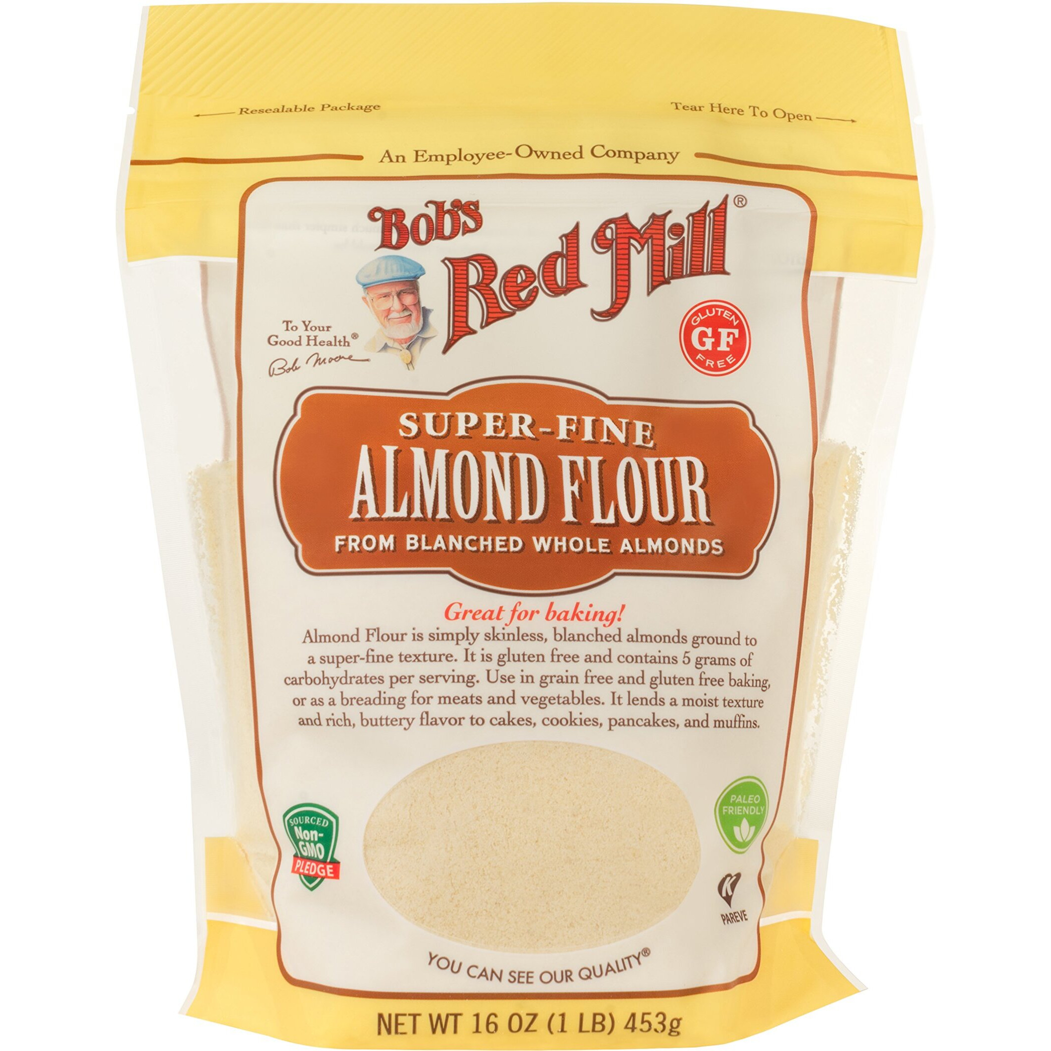 Bob's Red Mill Blanched Almond Flour, Finely Sifted - 1 Pound (Pack Of 4) - Non-Gmo, Gluten Free, Paleo, Vegan, Keto Friendly