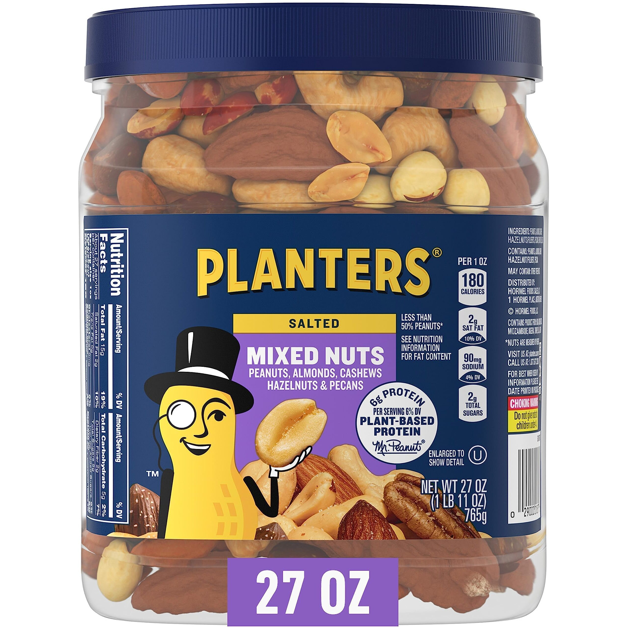 Planters Mixed Nuts Jar, 27 Ounce