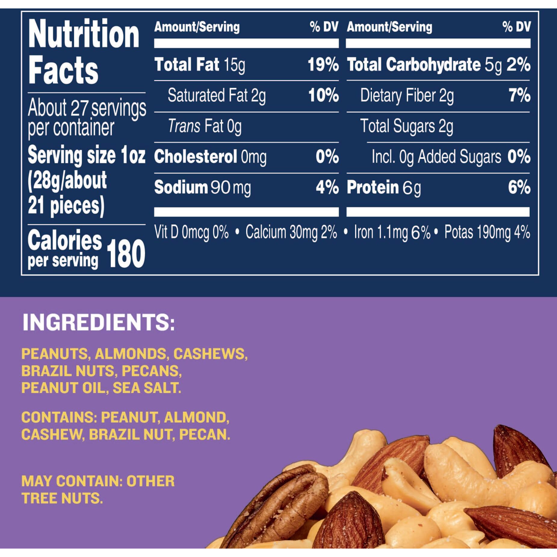 Planters Mixed Nuts Jar, 27 Ounce