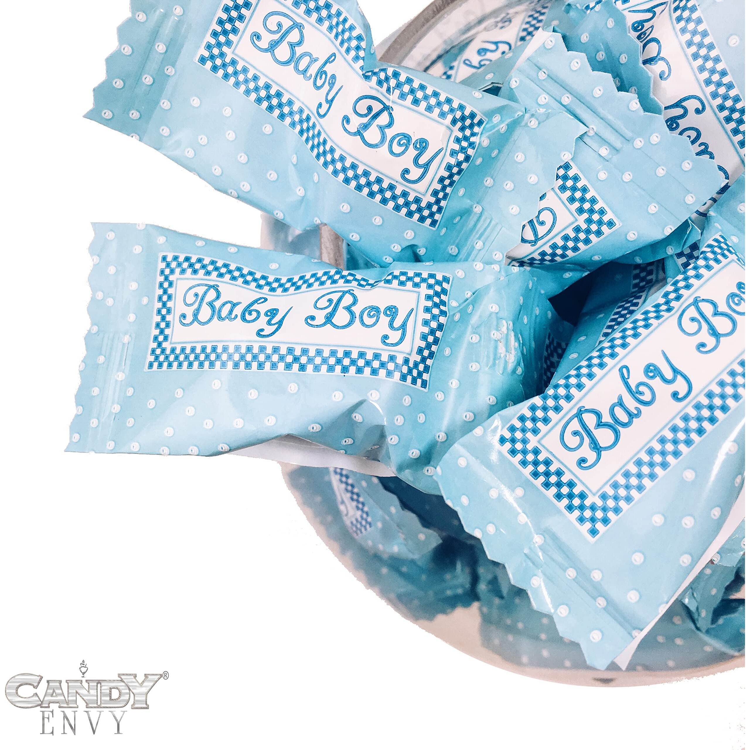 Candy Envy - Baby Boy Buttermints - 13 Oz. Bag - 100 Indiv Wrapped Mints - Baby Shower Favors