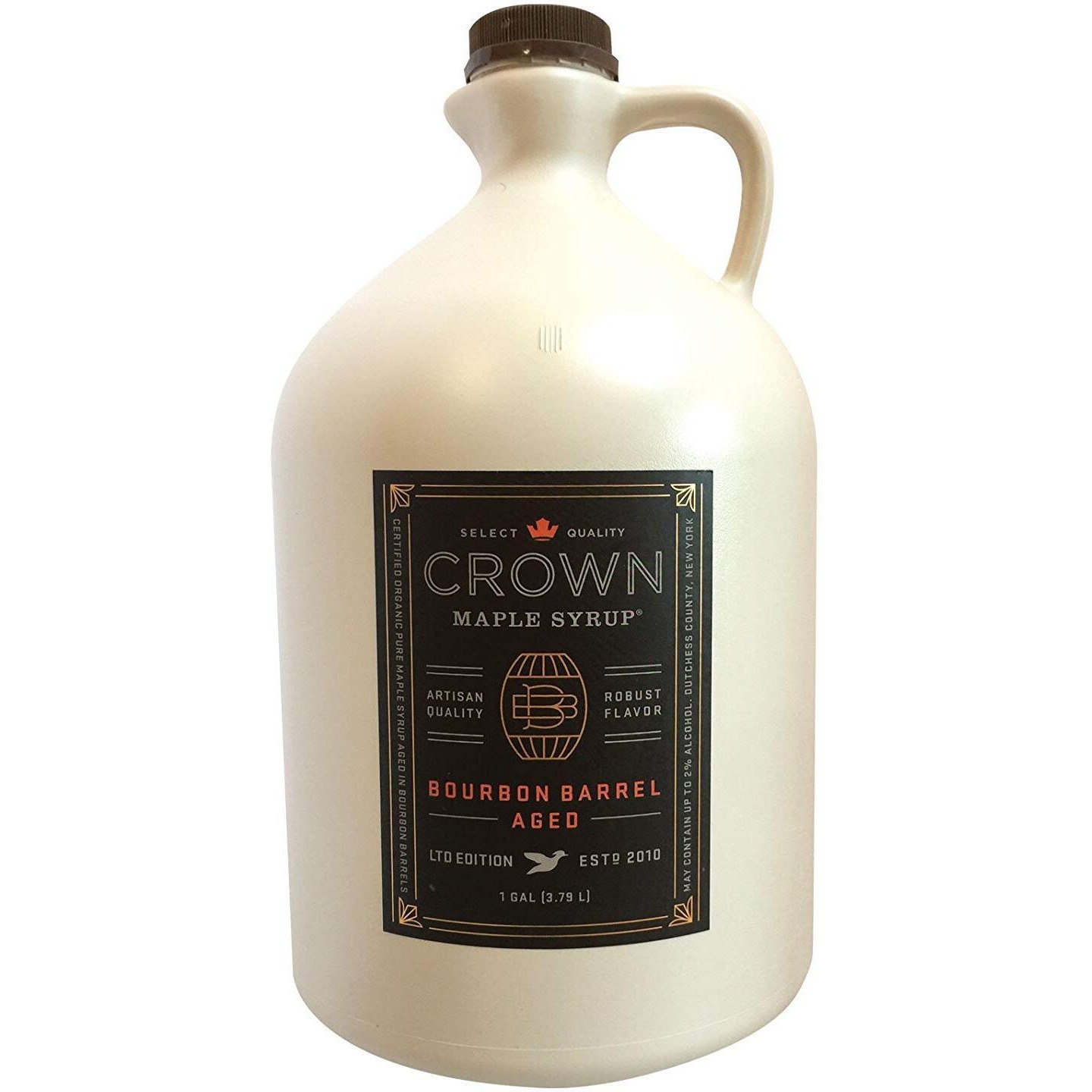 Crown Maple Bourbon Barrel Aged Organic Maple Syrup, 128 Fl Oz, Pancakes, Flavor Cocktails, Marinades And Sauces