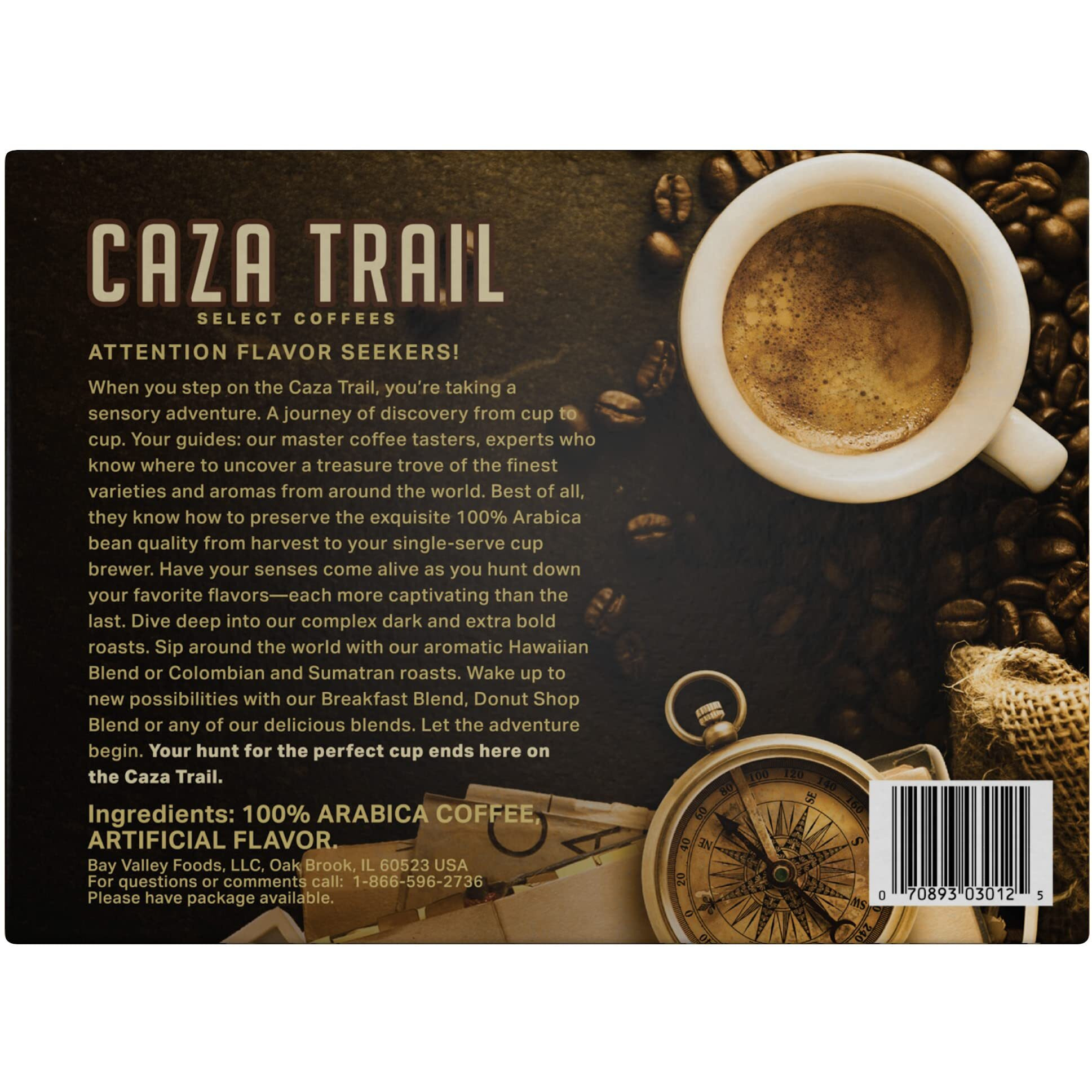 Caza Trail Coffee Pods, Creamy Hazelnut, Single Serve 100 Count (Pack Of 1)(Packaging May Vary)
