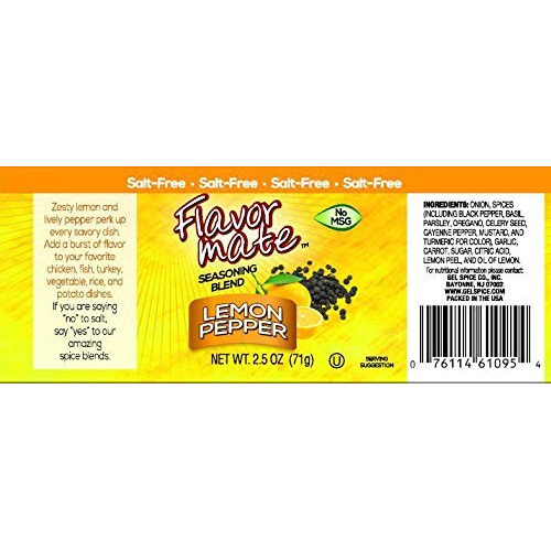 Flavor Mate No Salt Seasoning Blend - Variety Pack - Original,Garlic And Herb,Southwest Chipotle,Lemon & Pepper, Table Blend - 2.5 Oz-Kosher