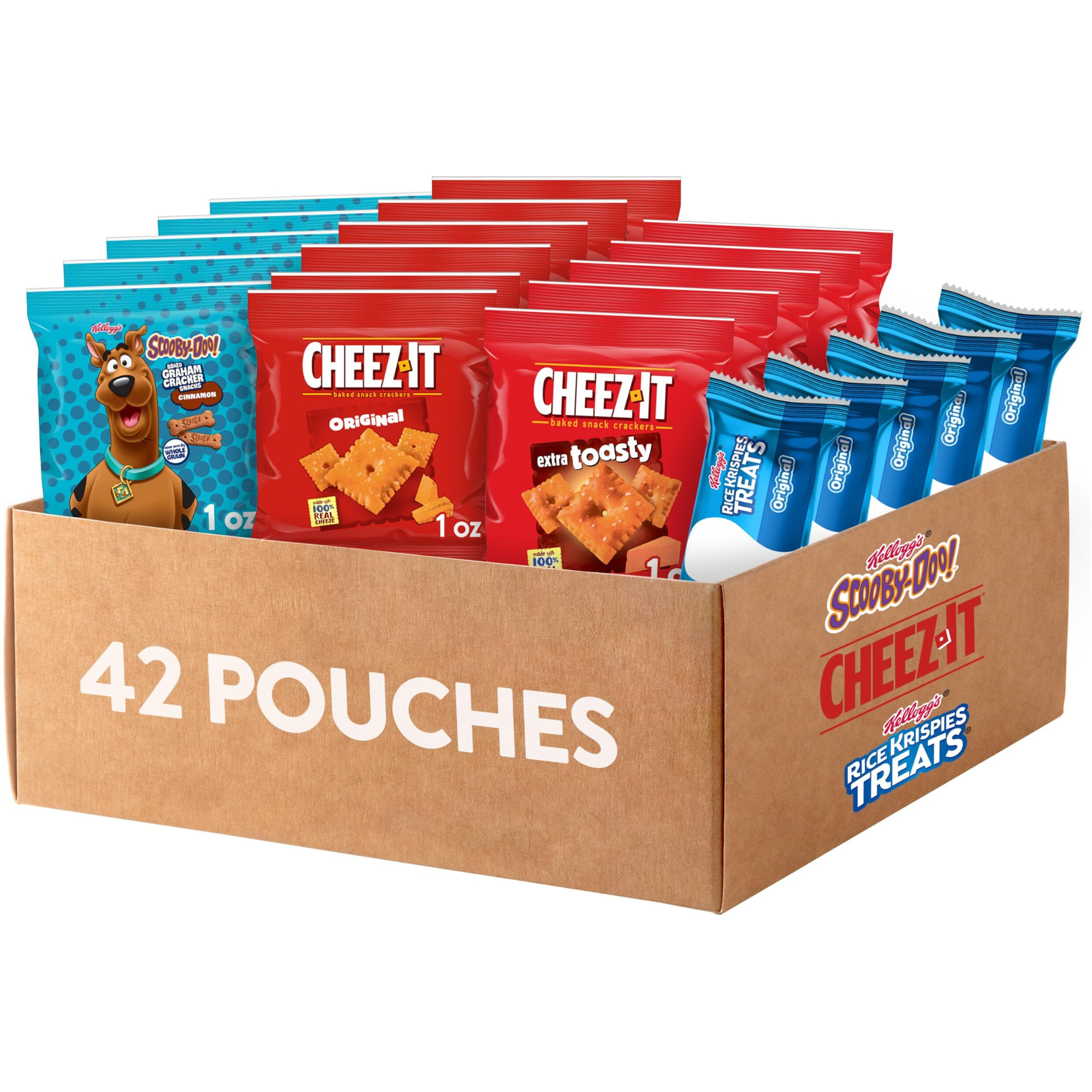 Kelloggs Assorted Snacks, Lunch Snacks, On-The-Go Snacks, Variety Pack (42 Pouches)